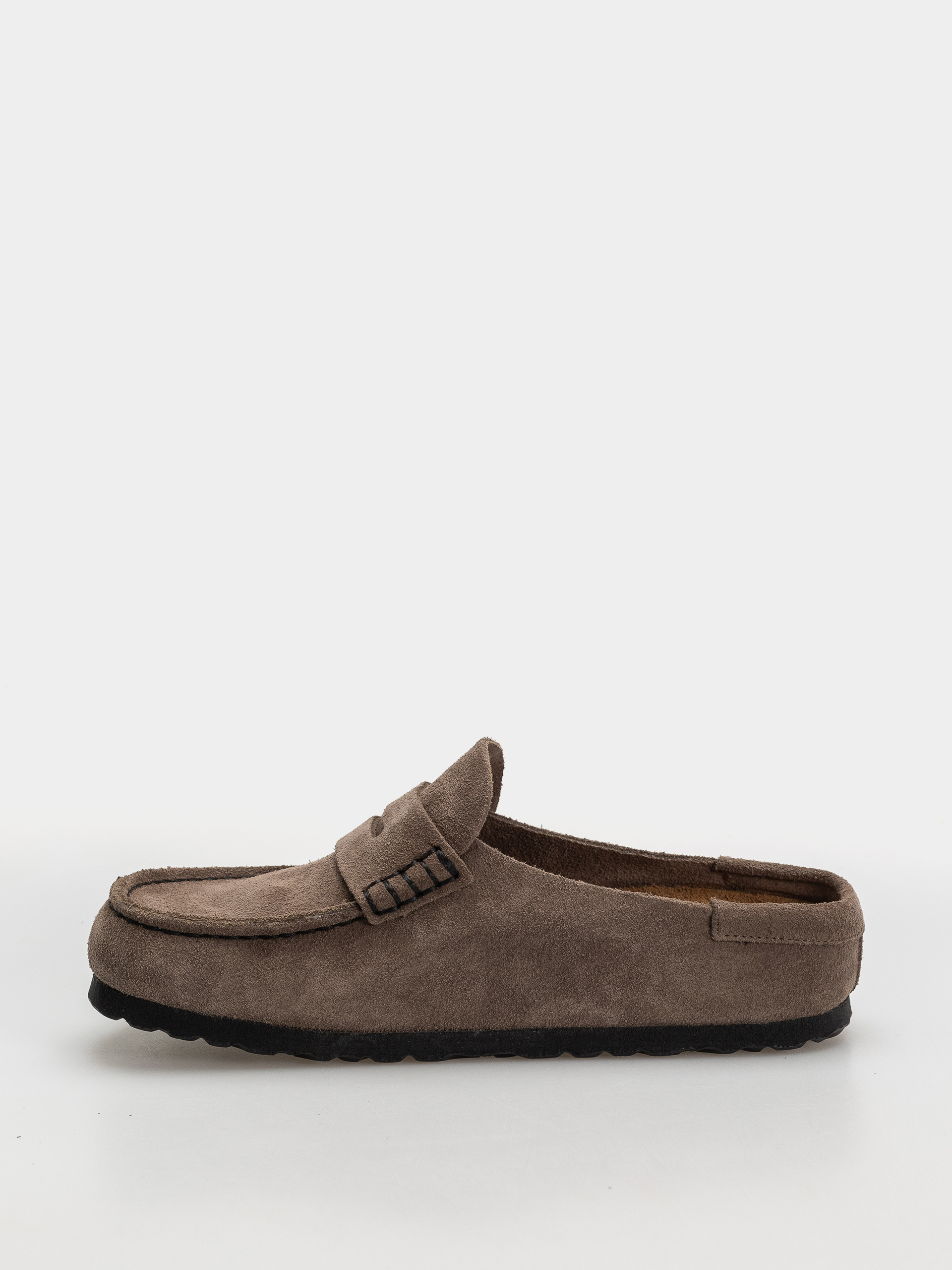 Șlapi Birkenstock Naples Wrapped Suede Leather Narrow (concrete gray)