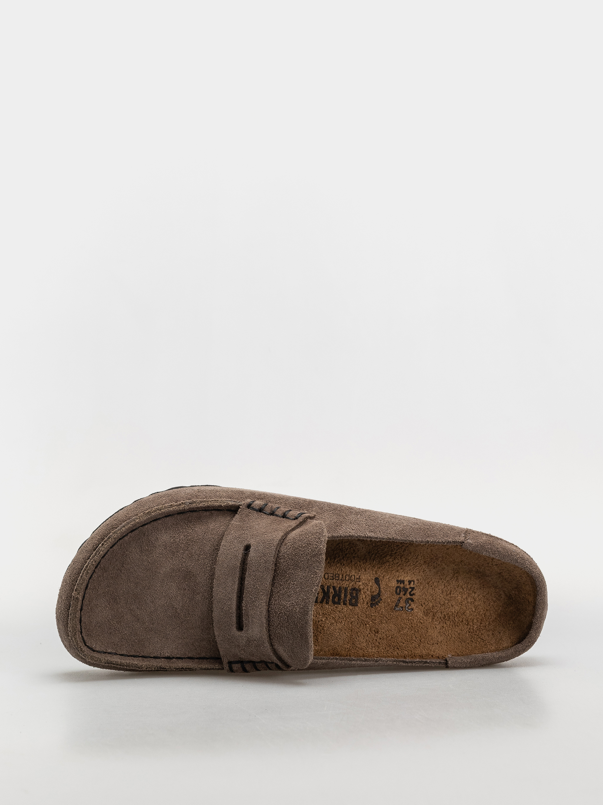 Șlapi Birkenstock Naples Wrapped Suede Leather Narrow (concrete gray)