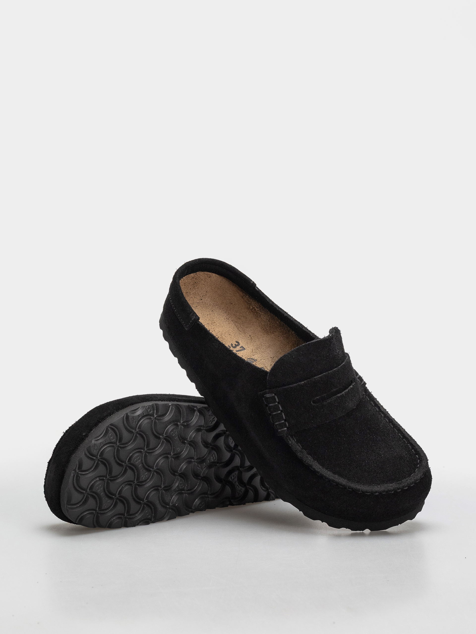 Șlapi Birkenstock Naples Wrapped Suede Leather Narrow (black)