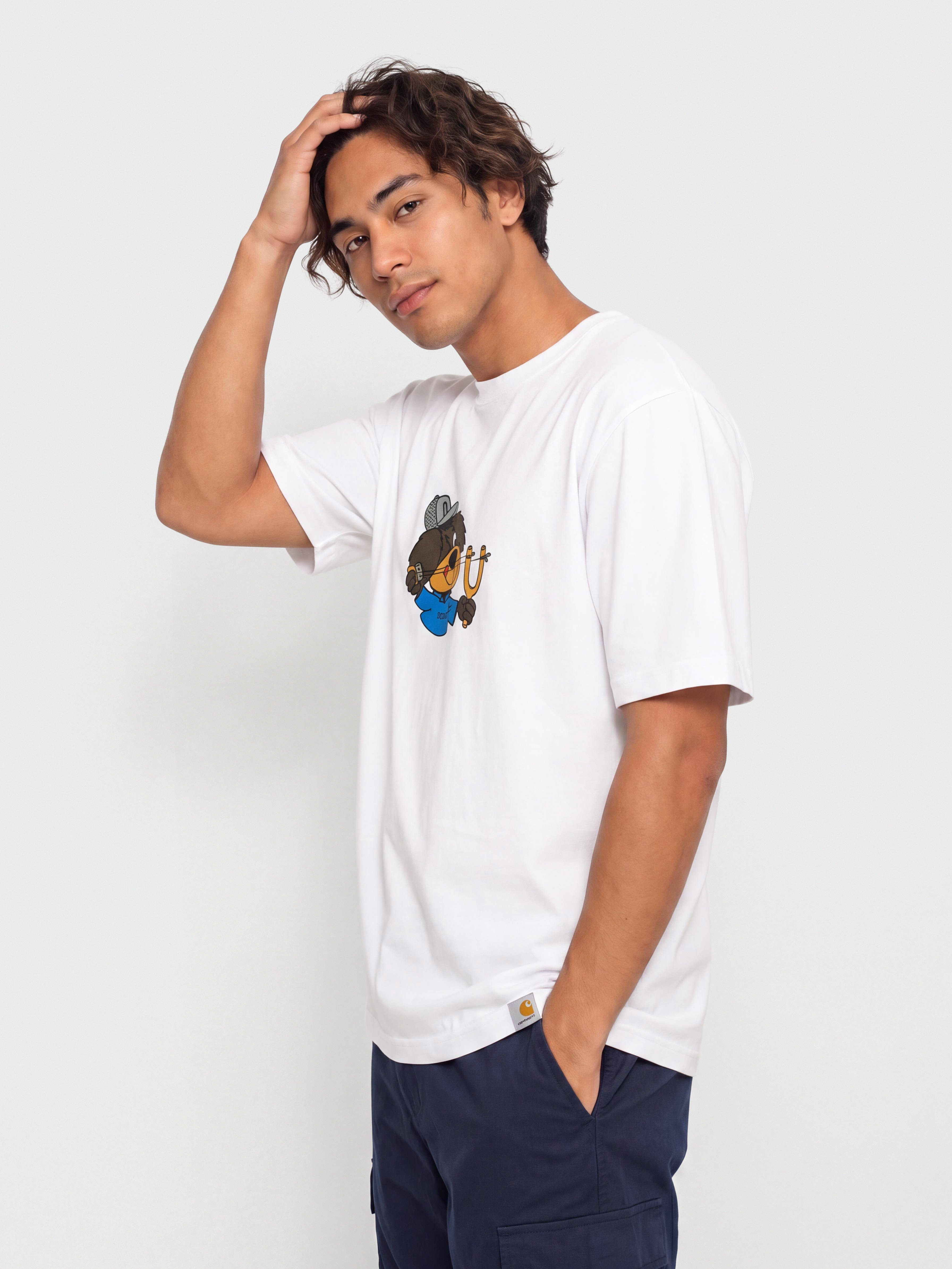 Tricou Carhartt WIP Slingshot (white/heavy enzyme wash)