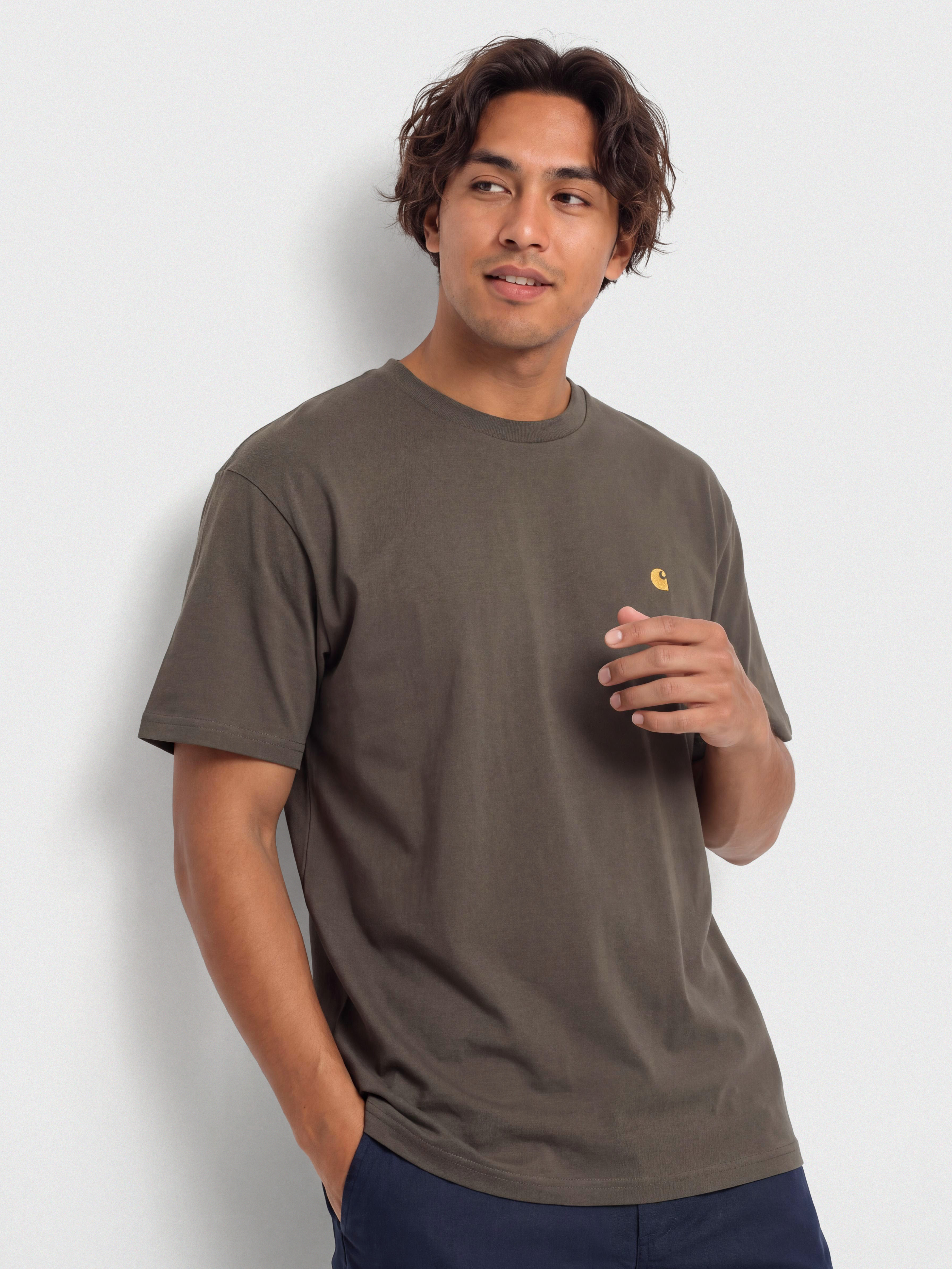 Tricou Carhartt WIP Chase (shungite/gold)