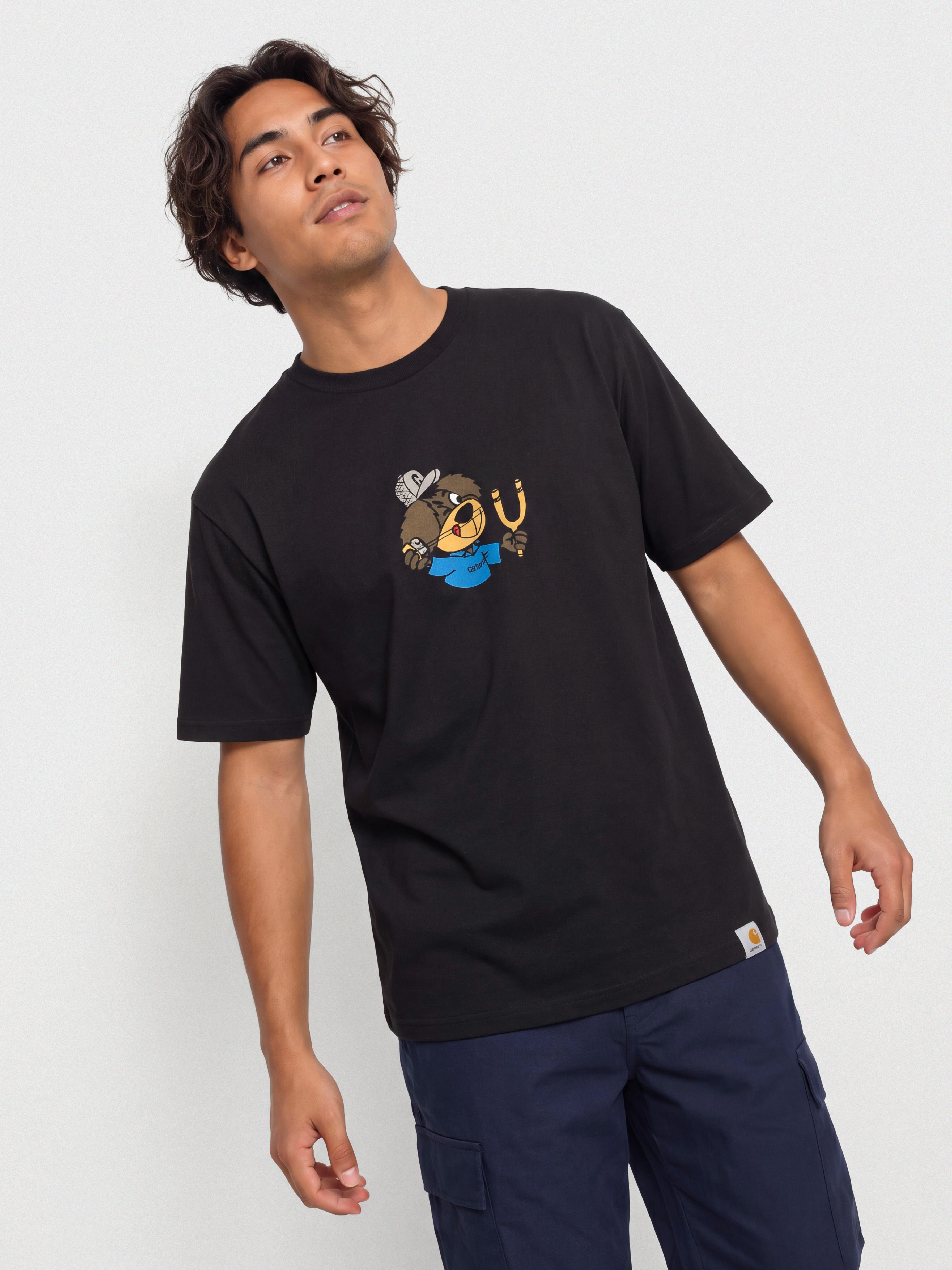 Tricou Carhartt WIP Slingshot (black/heavy enzyme wash)