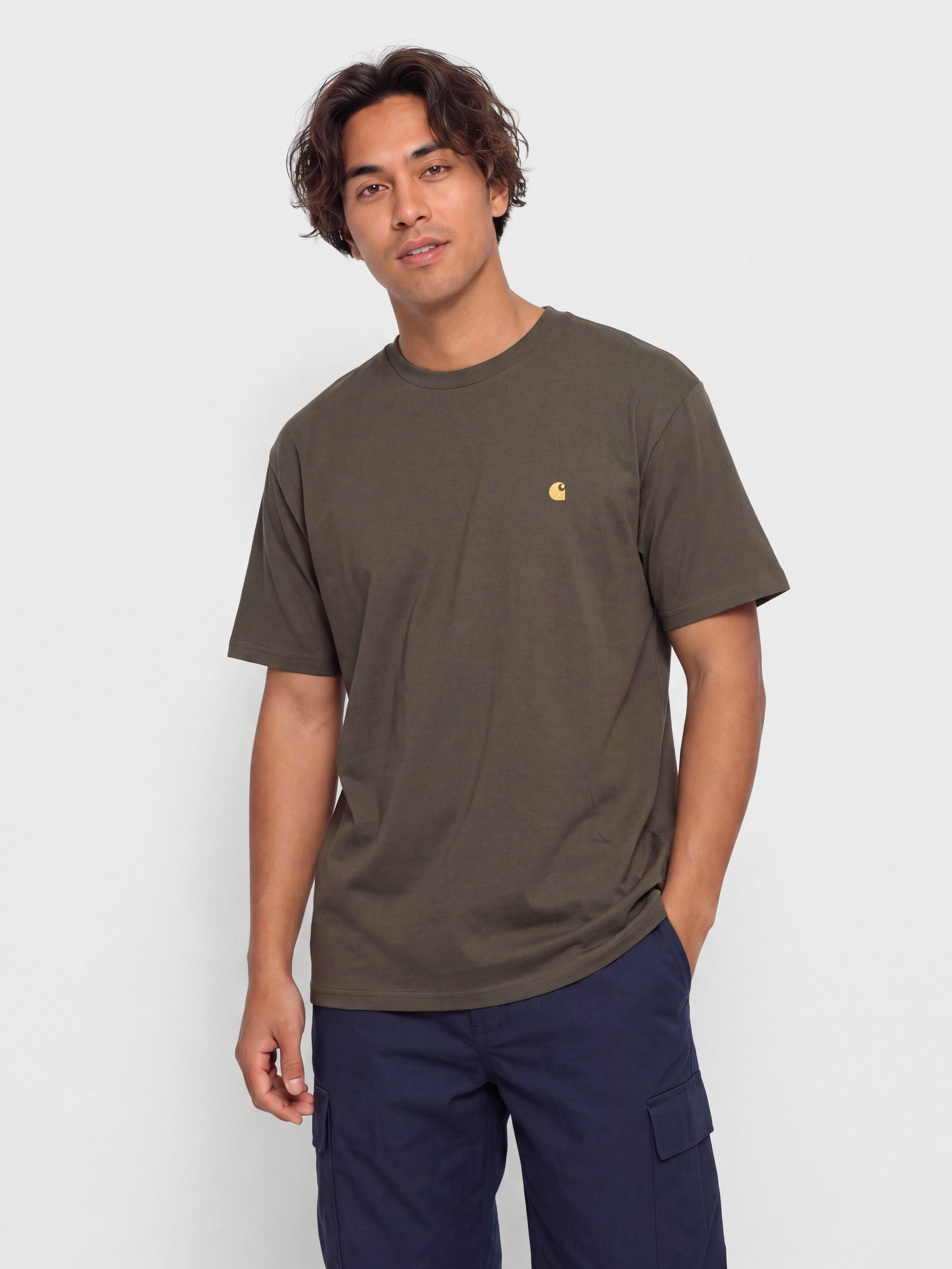 Tricou Carhartt WIP Chase (shungite/gold)