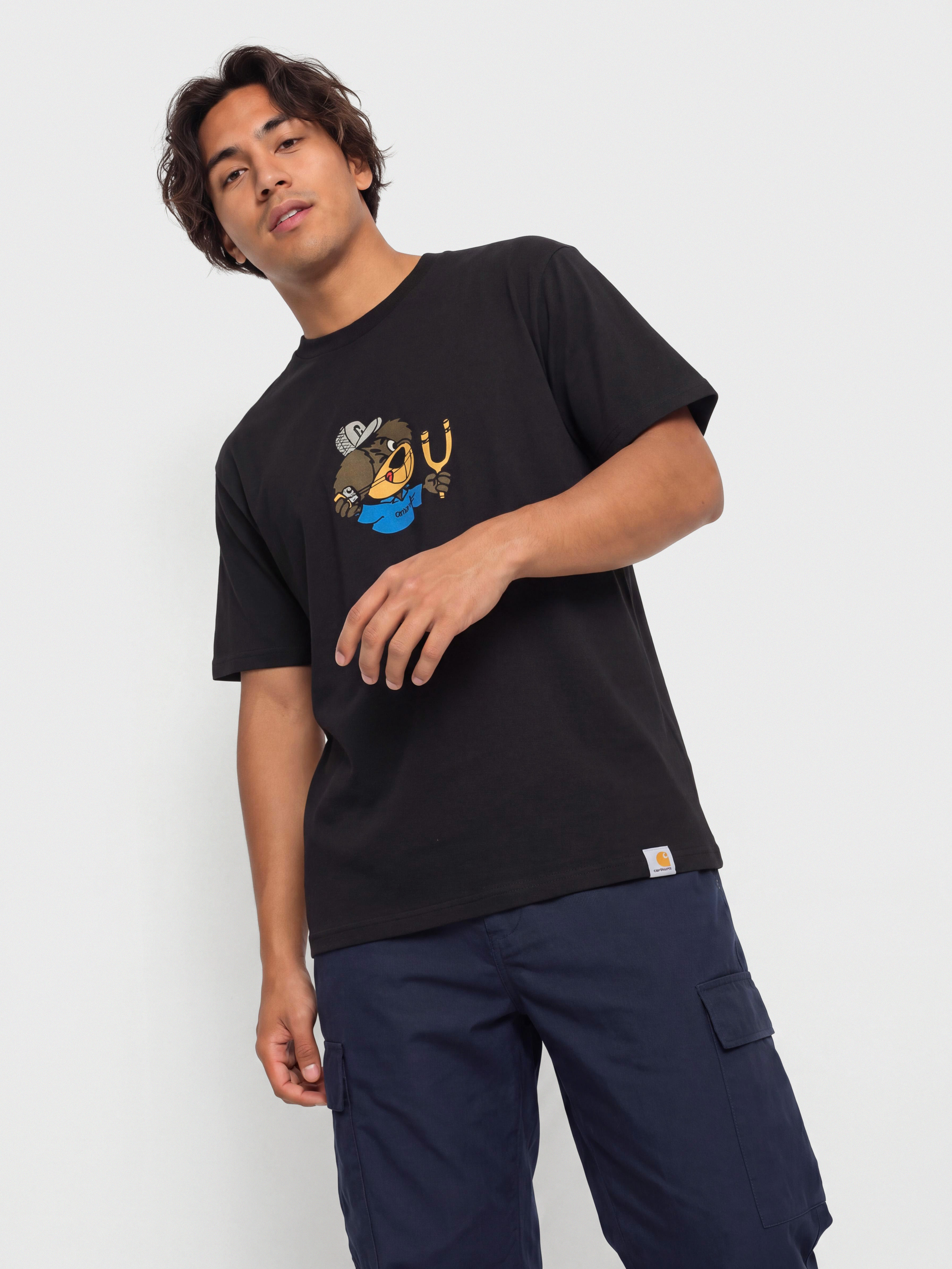 Tricou Carhartt WIP Slingshot (black/heavy enzyme wash)