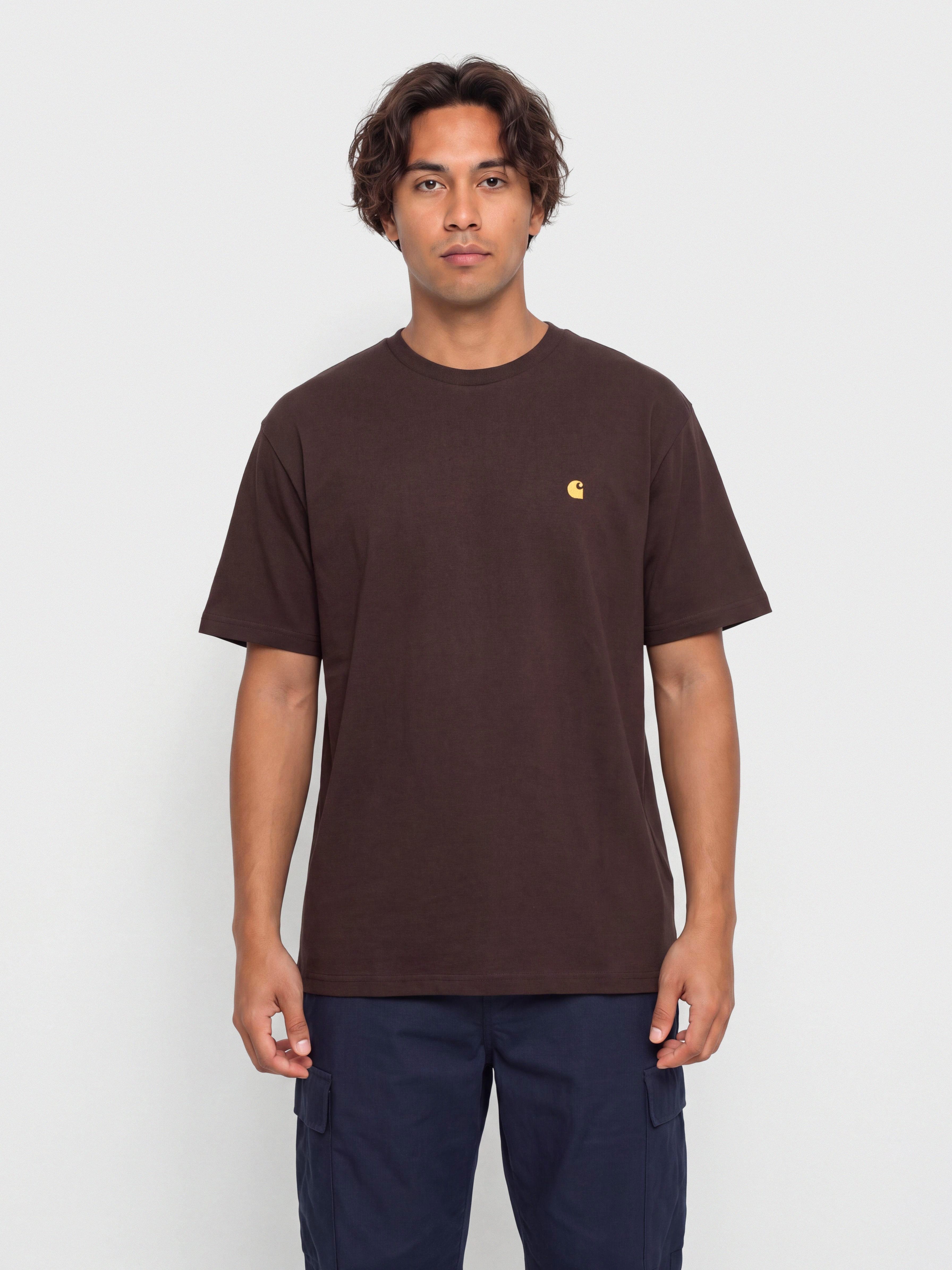 Tricou Carhartt WIP Chase (palisander/gold)