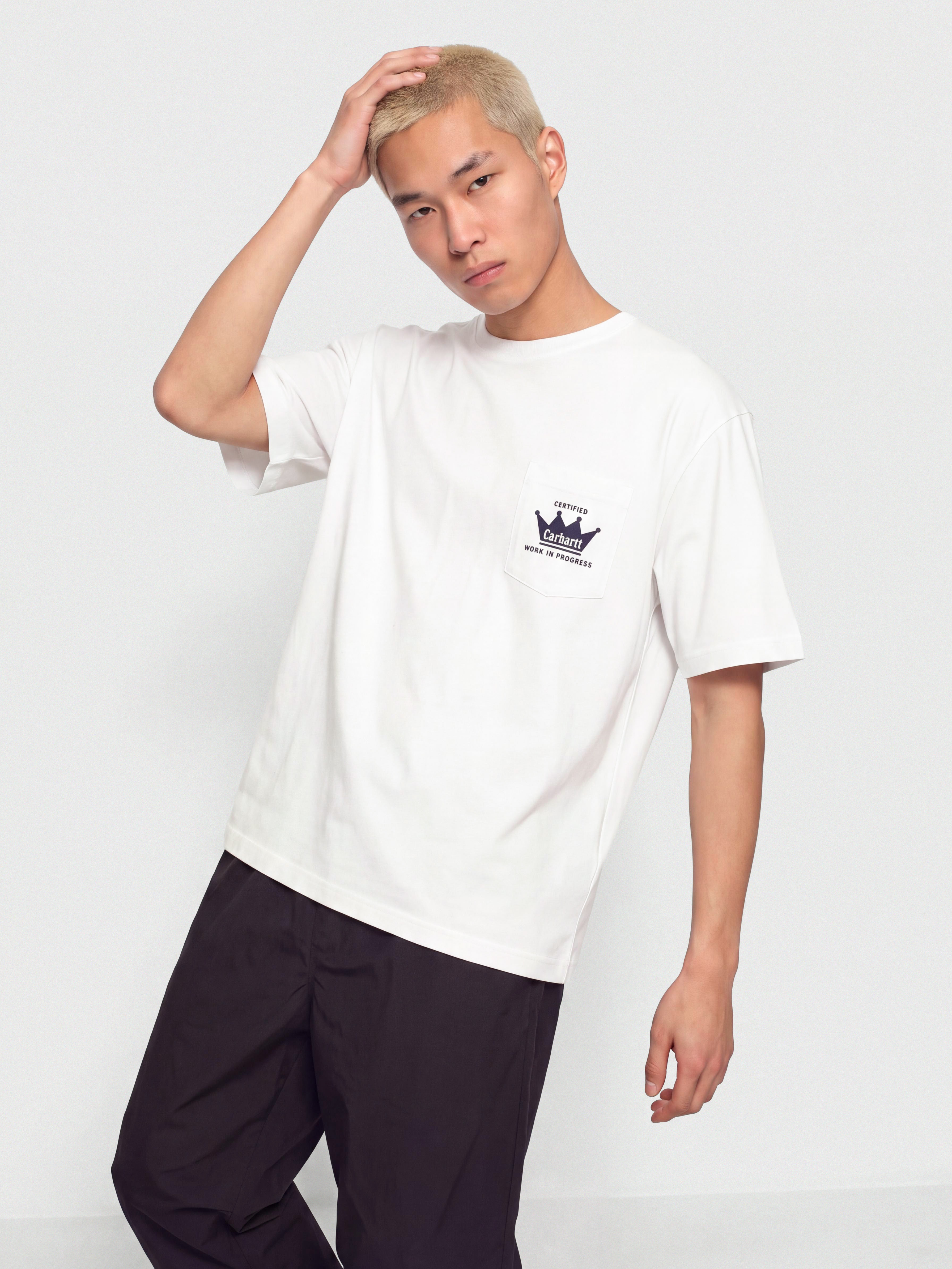 Tricou Carhartt WIP Crown Pocket (white)