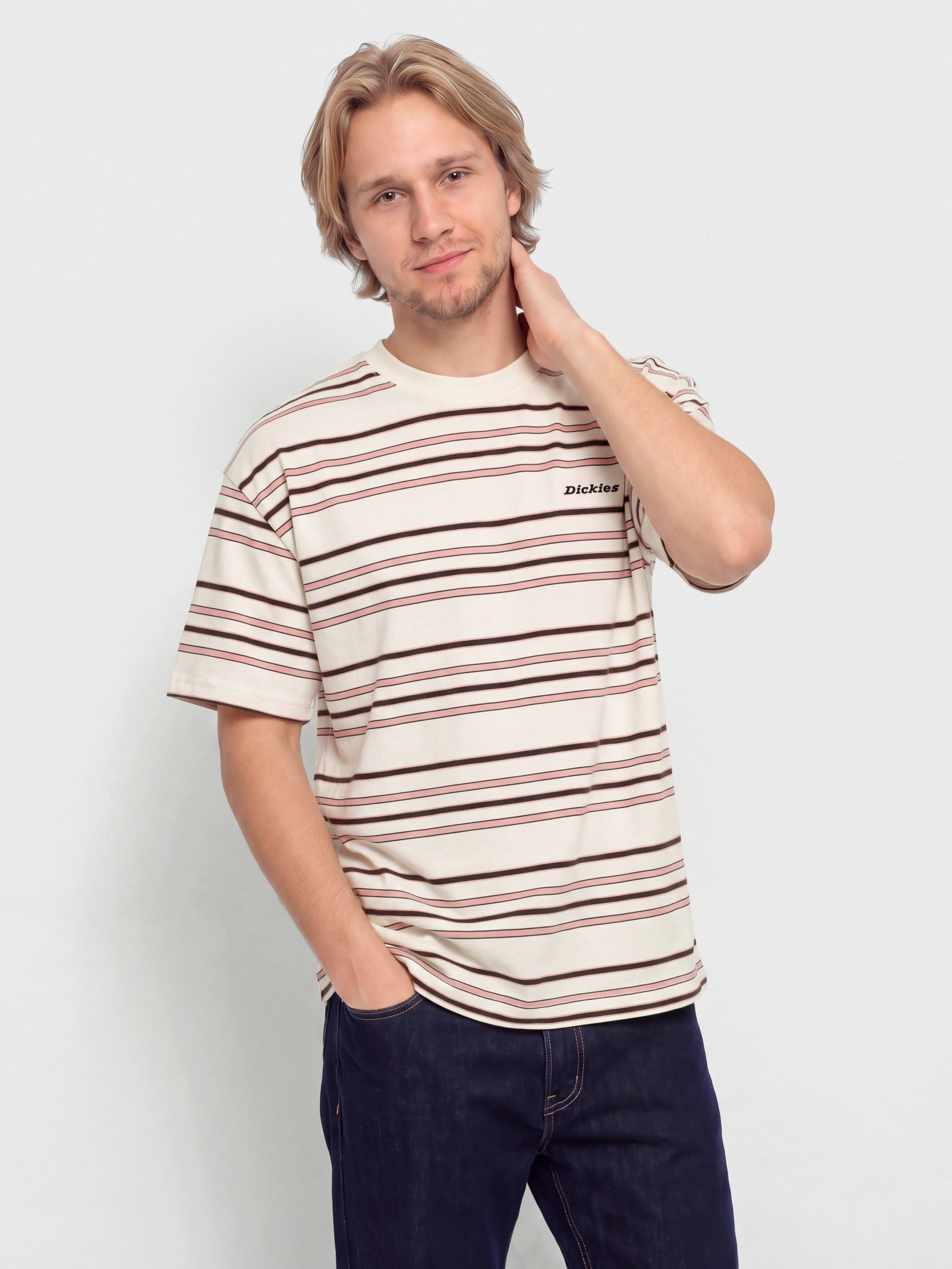 Tricou Dickies East Liberty Stripe (egret)