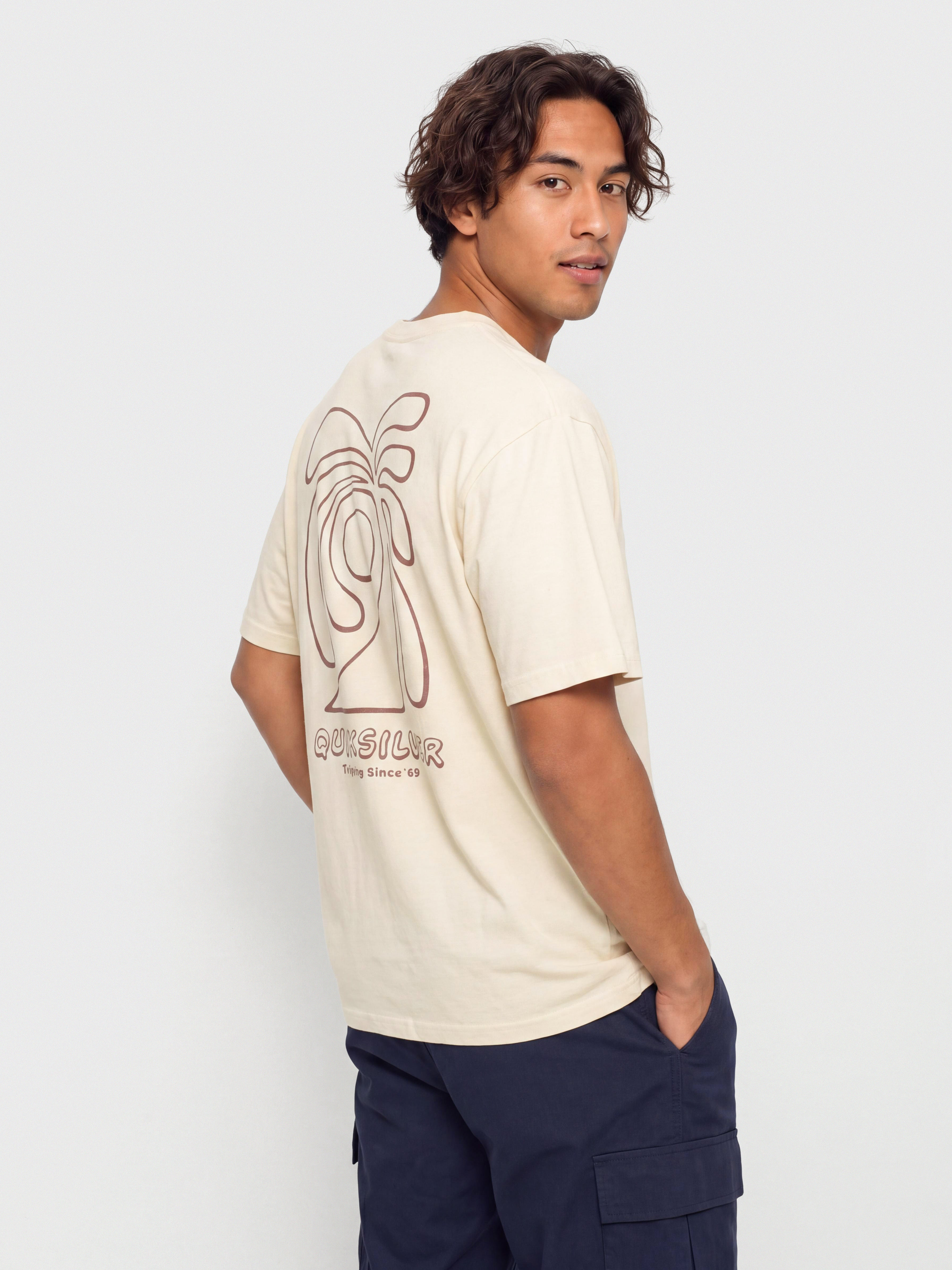 Tricou Quiksilver Curve Palm (bone white)