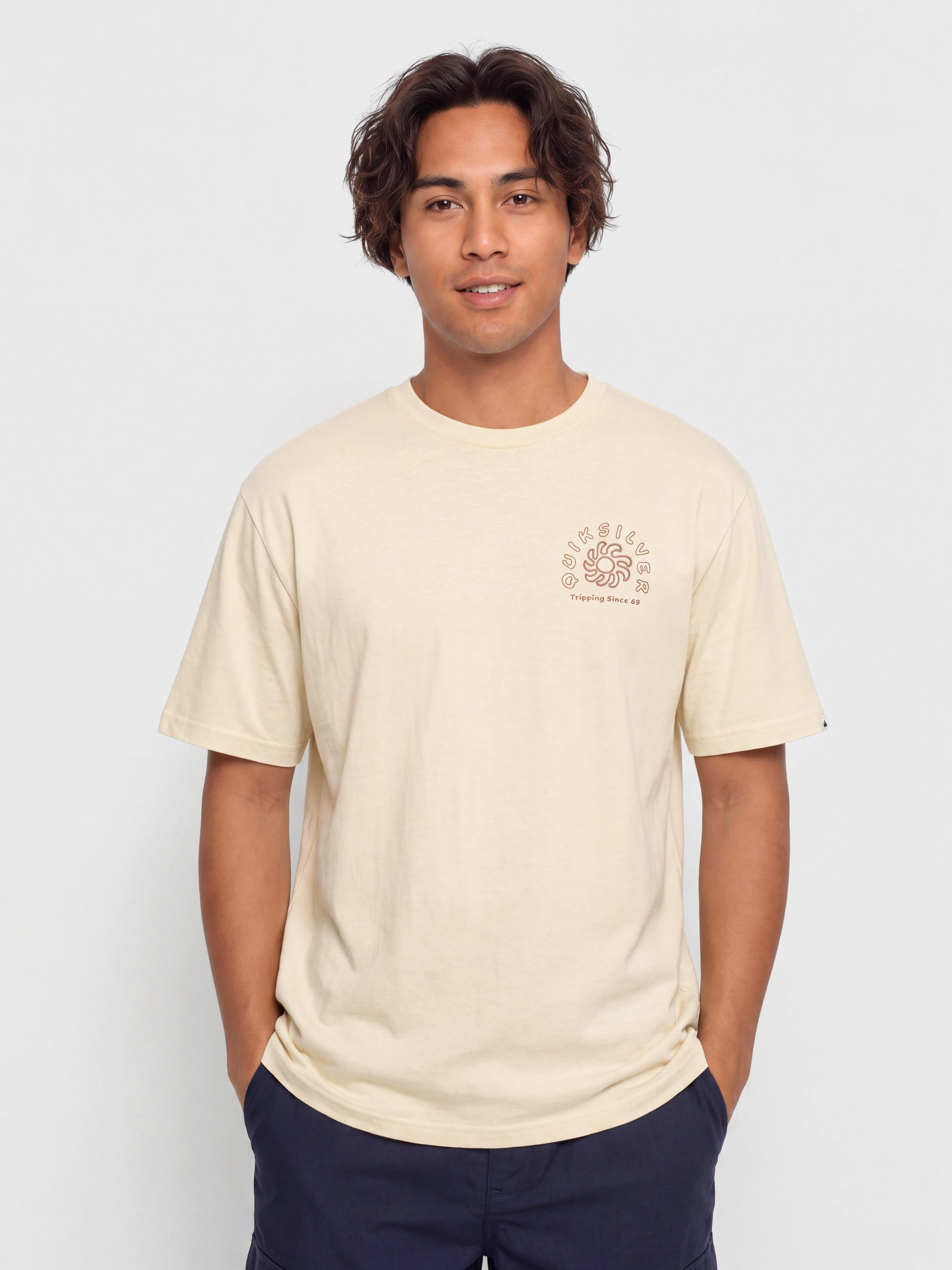 Tricou Quiksilver Curve Palm (bone white)