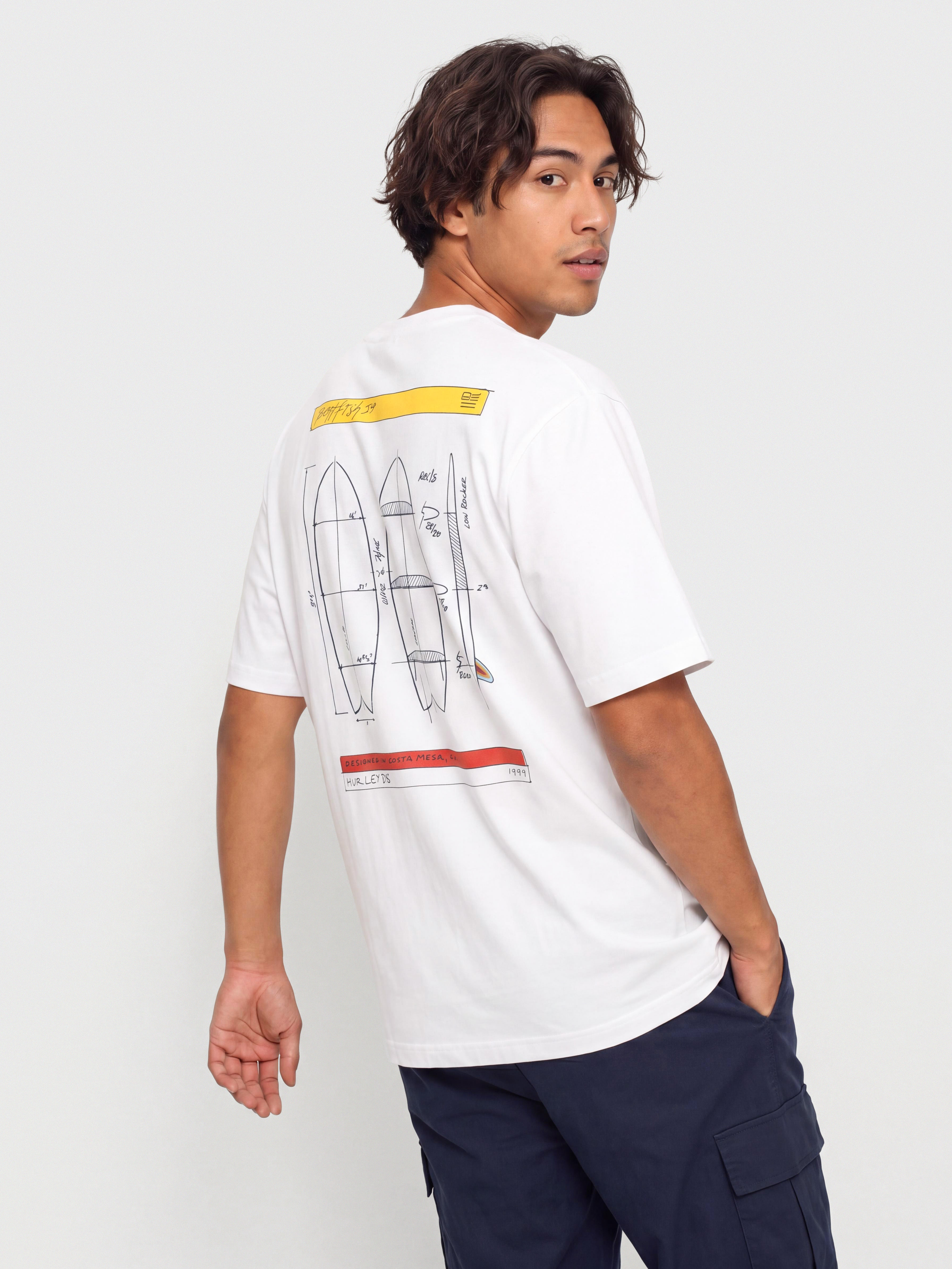 Tricou Hurley Kraft Sketch (white)