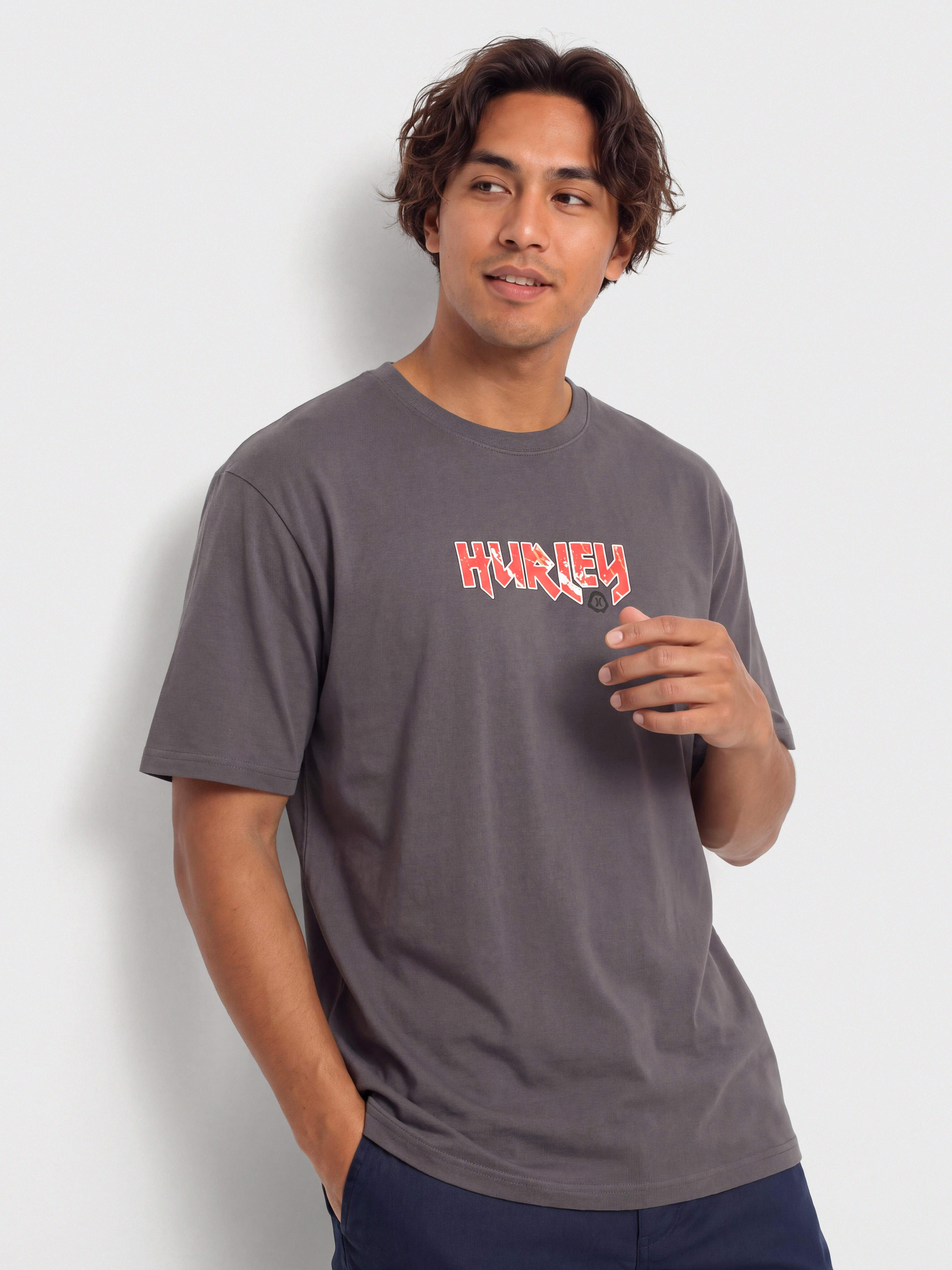 Tricou Hurley Wave Addiction (dark stone grey)