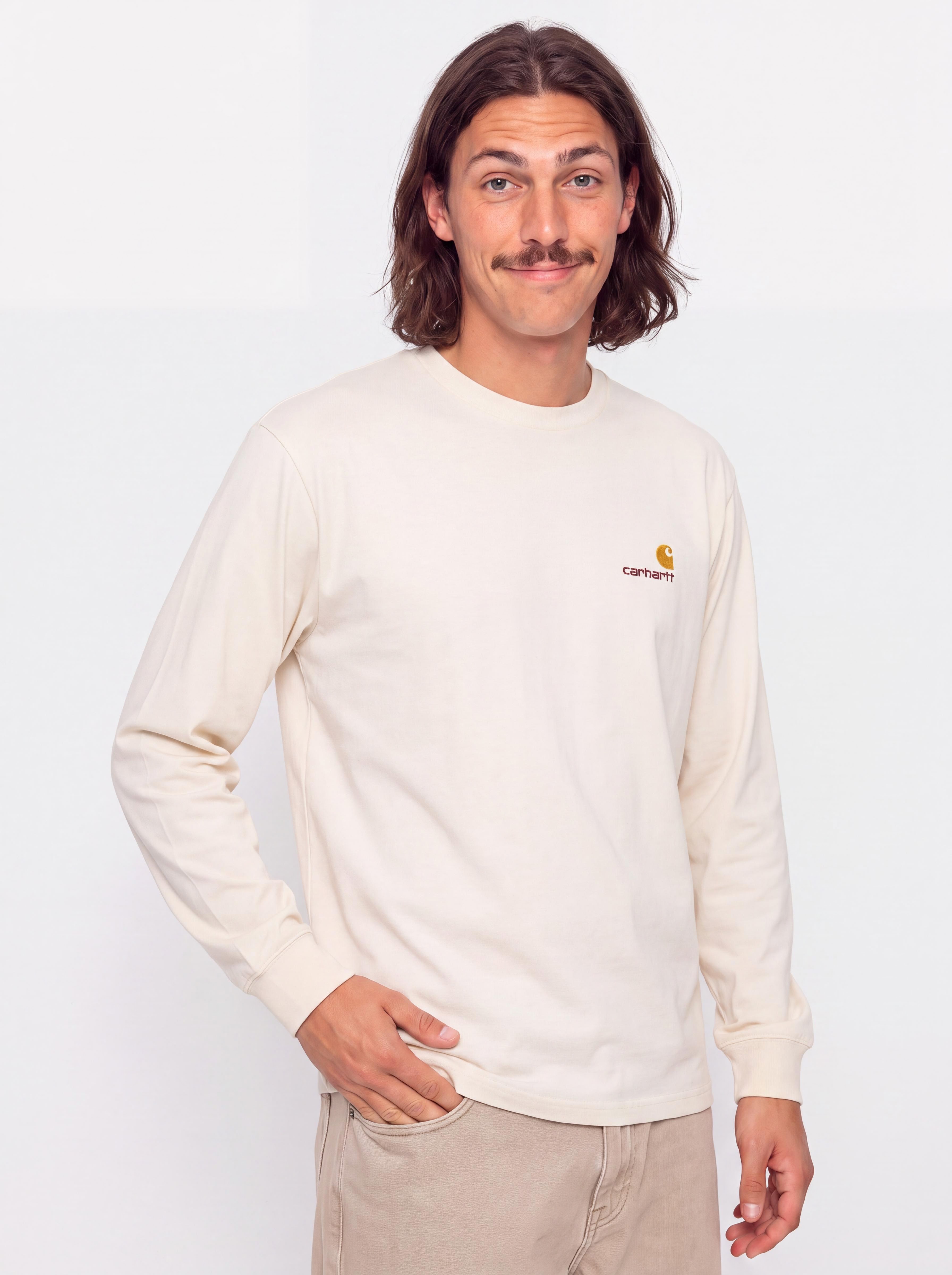 Longsleeve Carhartt WIP American Script (natural)