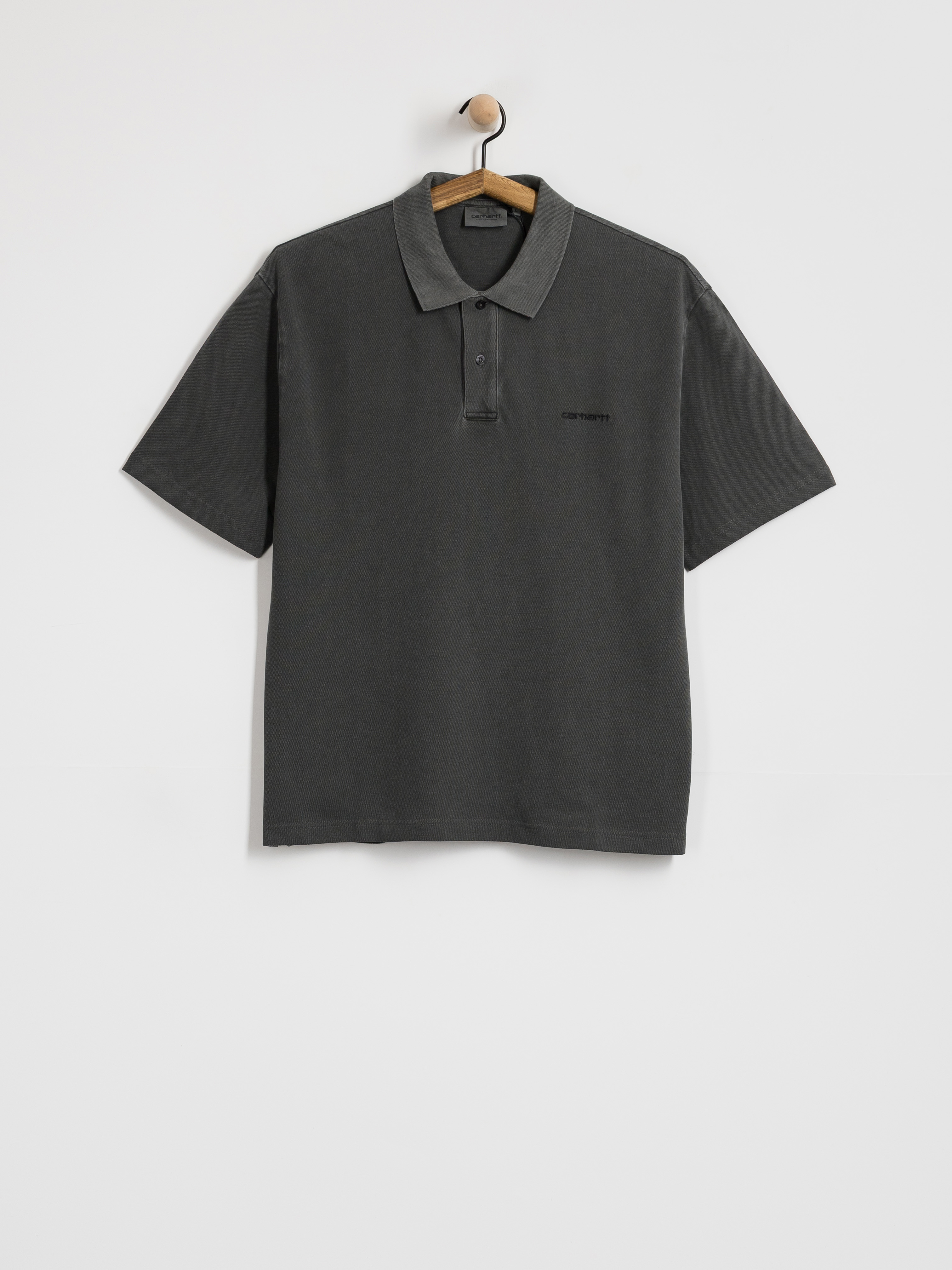 Tricou Carhartt WIP Wayne Polo (black/garment dyed)