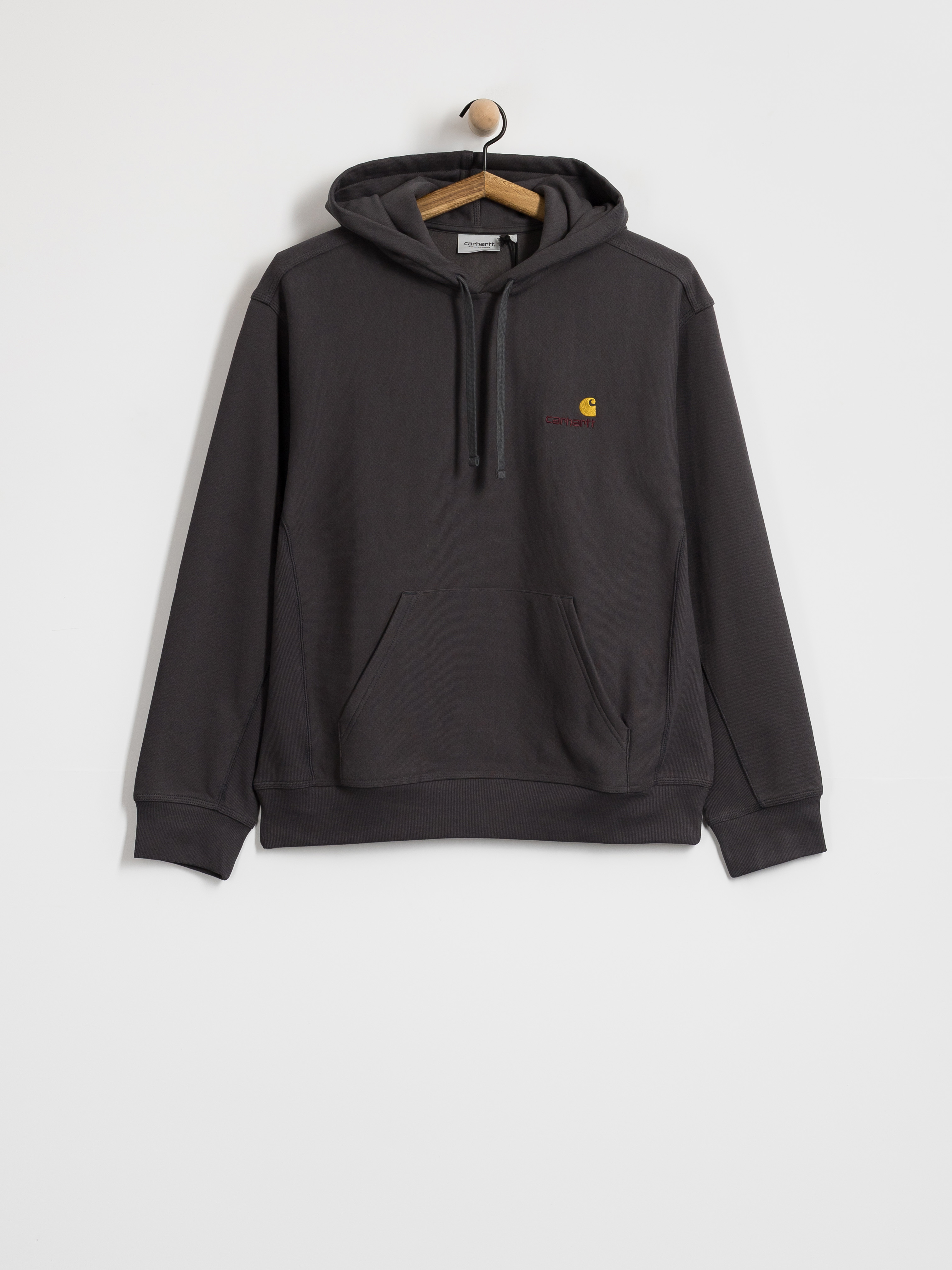 Hanorac cu glugă Carhartt WIP American Script HD (graphite)