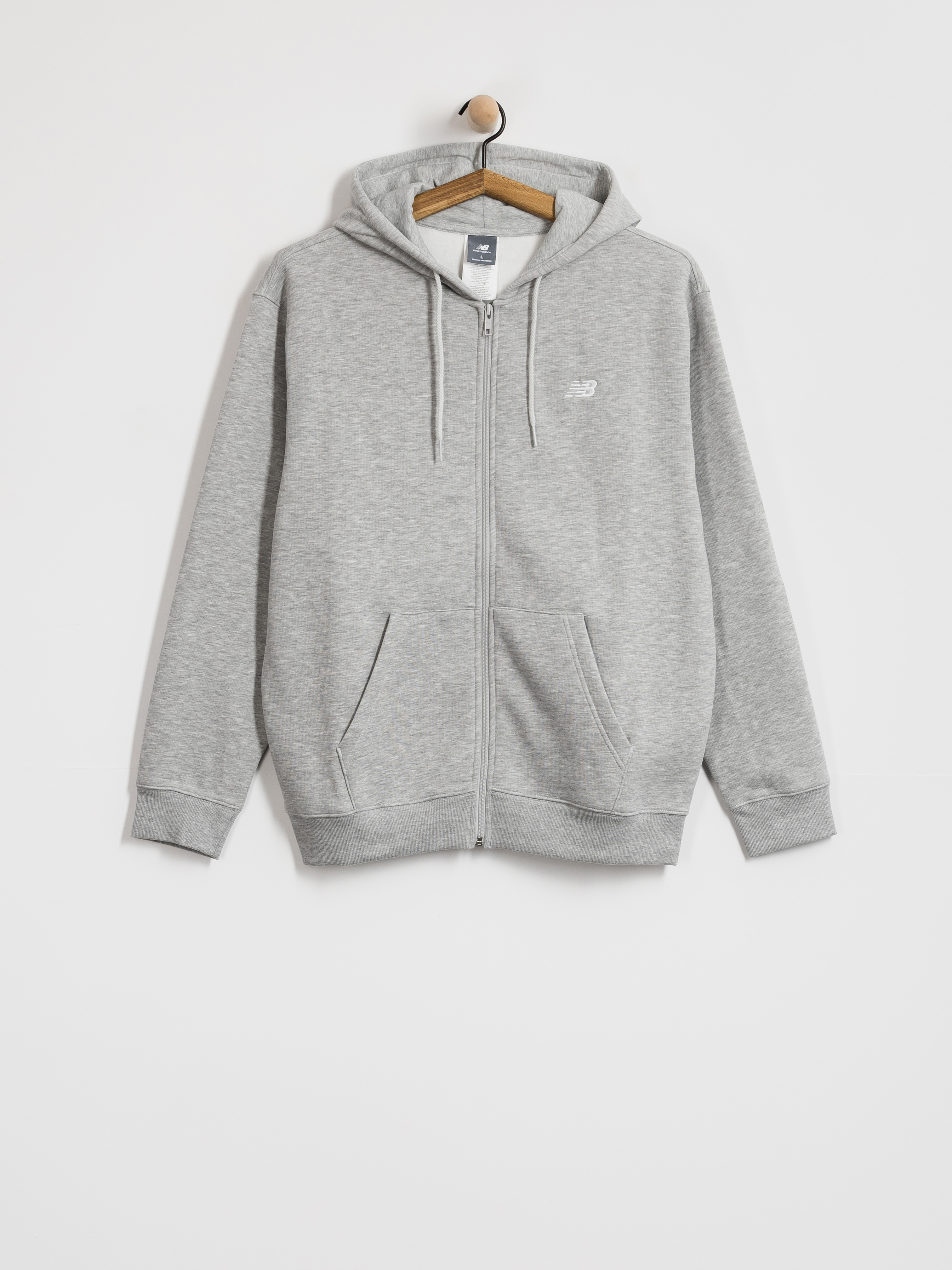 Hanorac cu glugă New Balance Sport Essentials Logo ZHD (athletic grey)