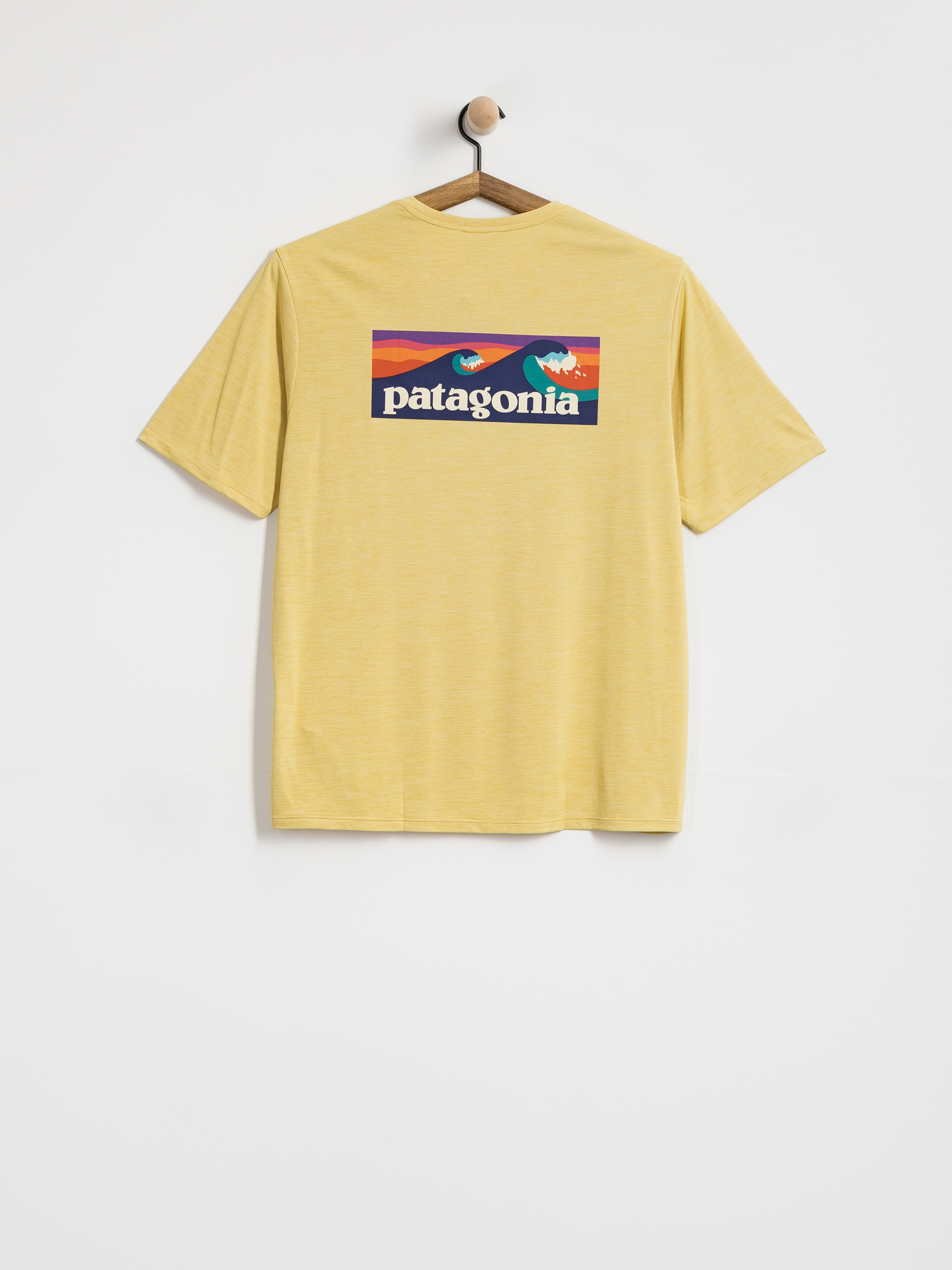 Tricou Patagonia Cap Cool Daily Boardshort Logo (limestone yellow light limestone yellow x dye)