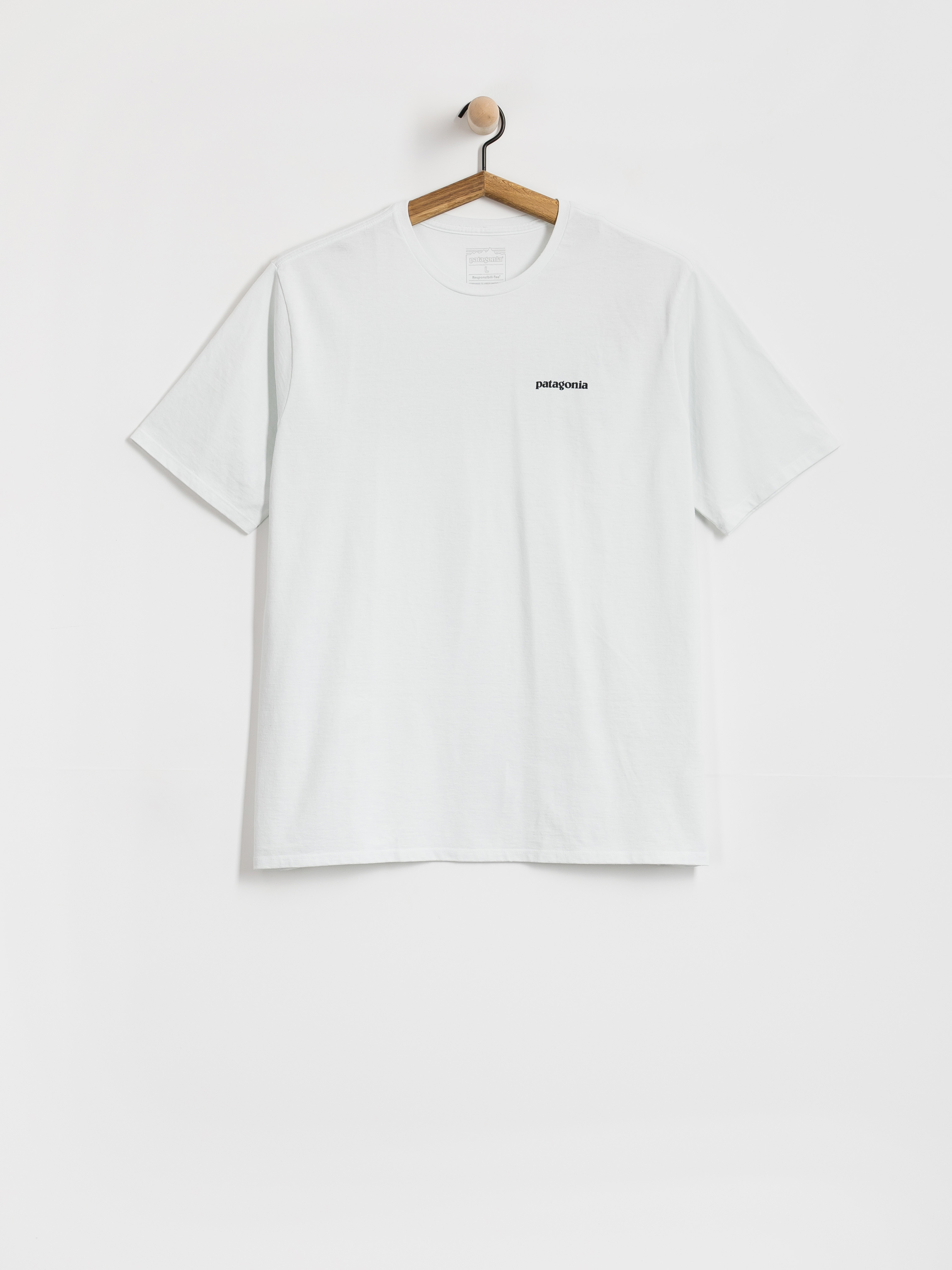 Tricou Patagonia P 6 Logo Responsibili (fiber white)