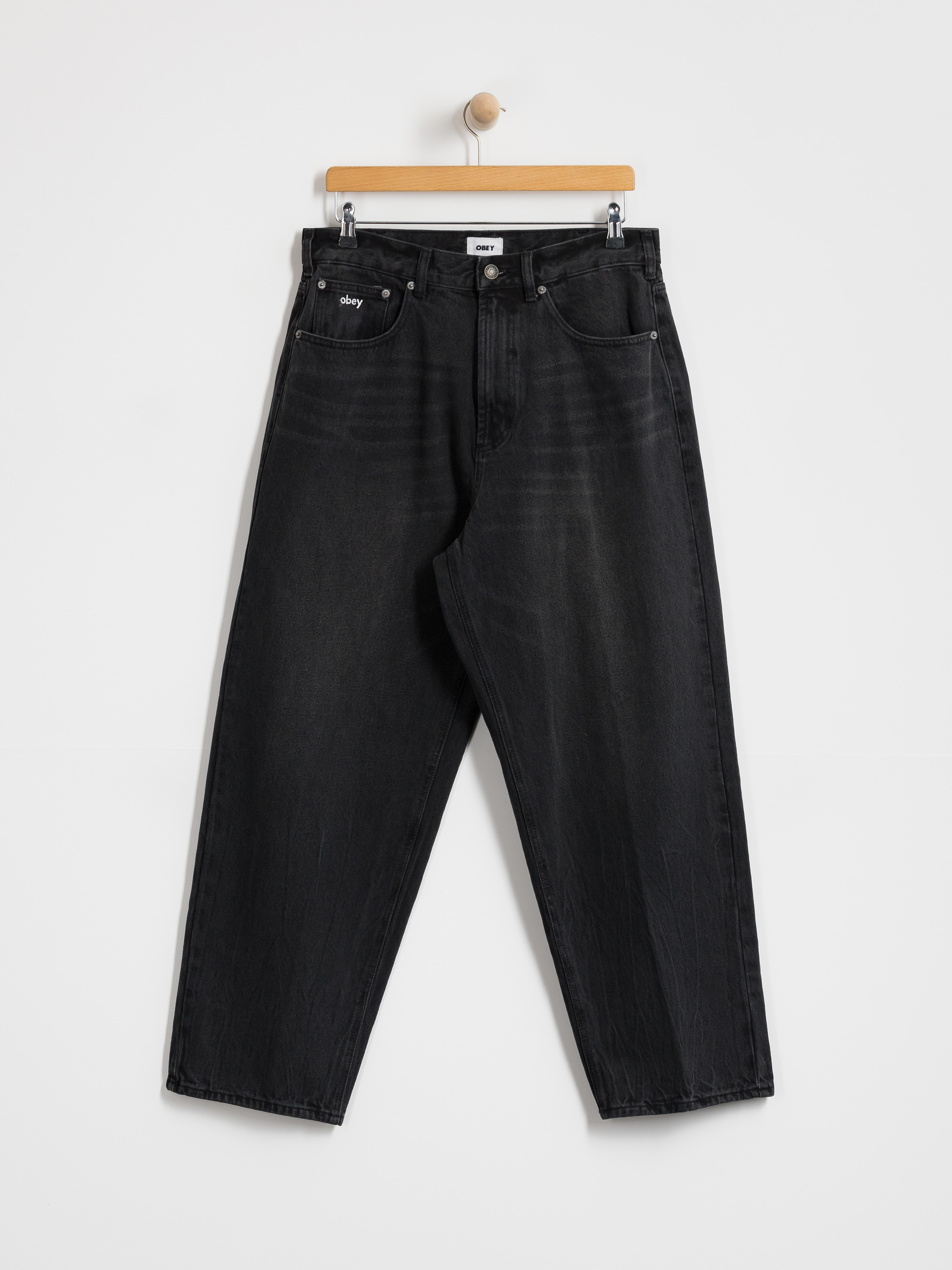 Pantaloni OBEY Bigwig Baggy Denim (heavy vintage black)