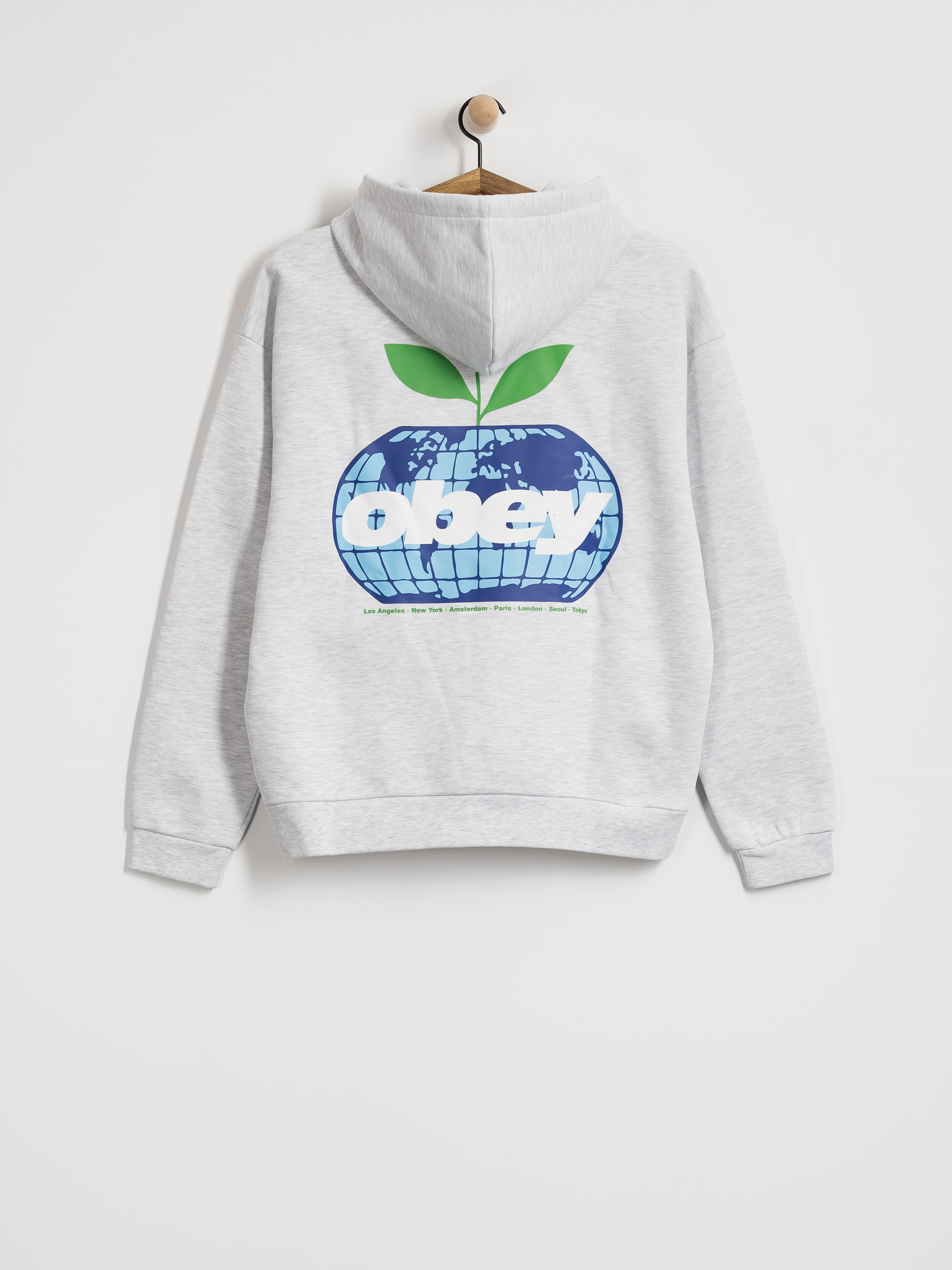 Hanorac cu glugă OBEY Intercontinental Extra HD (ash grey)