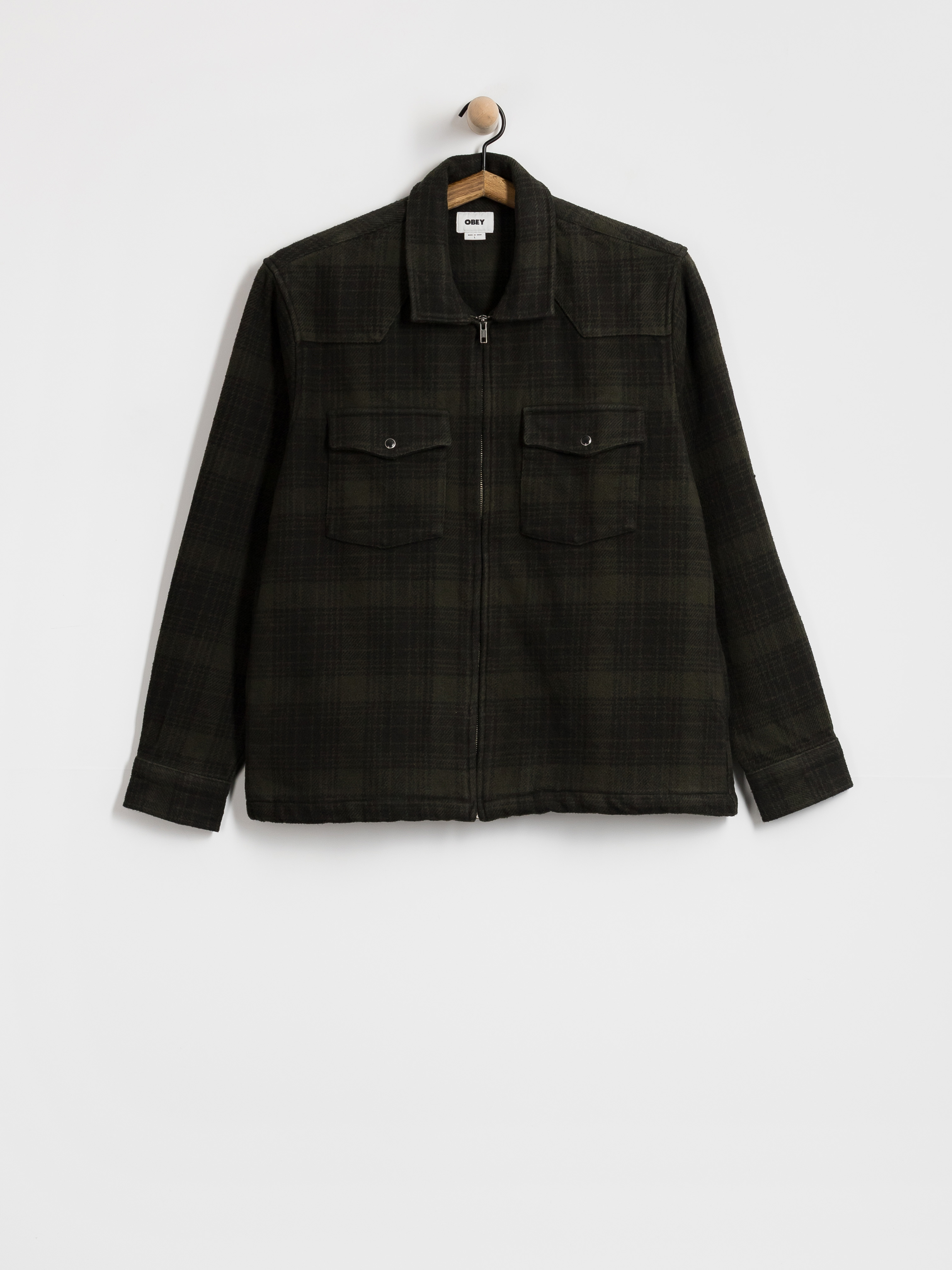 Geacă OBEY Willie Zip Shirt (rosin multi)
