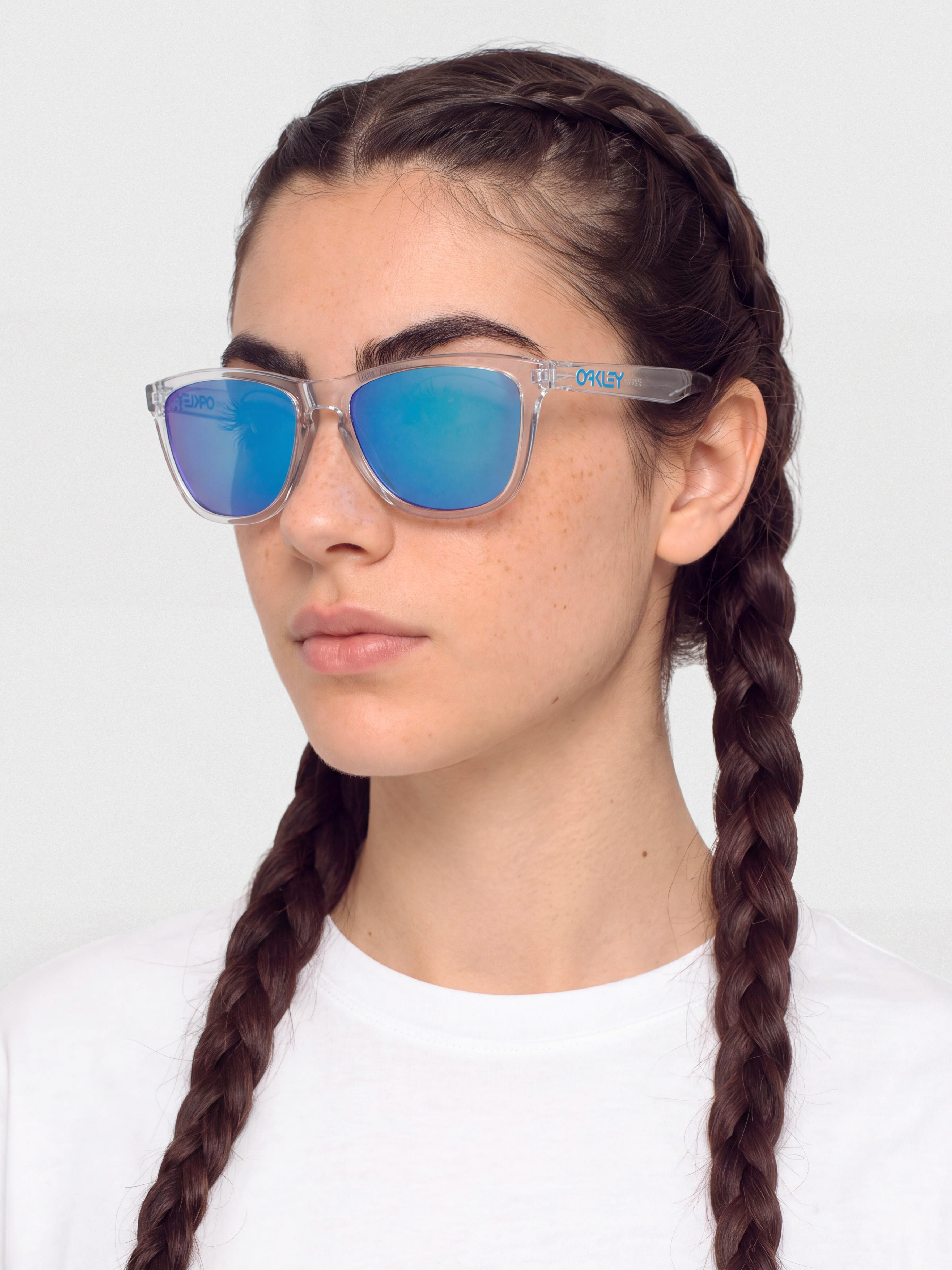 Ochelari de soare Oakley Frogskins (crystal clear/prizm sapphire)