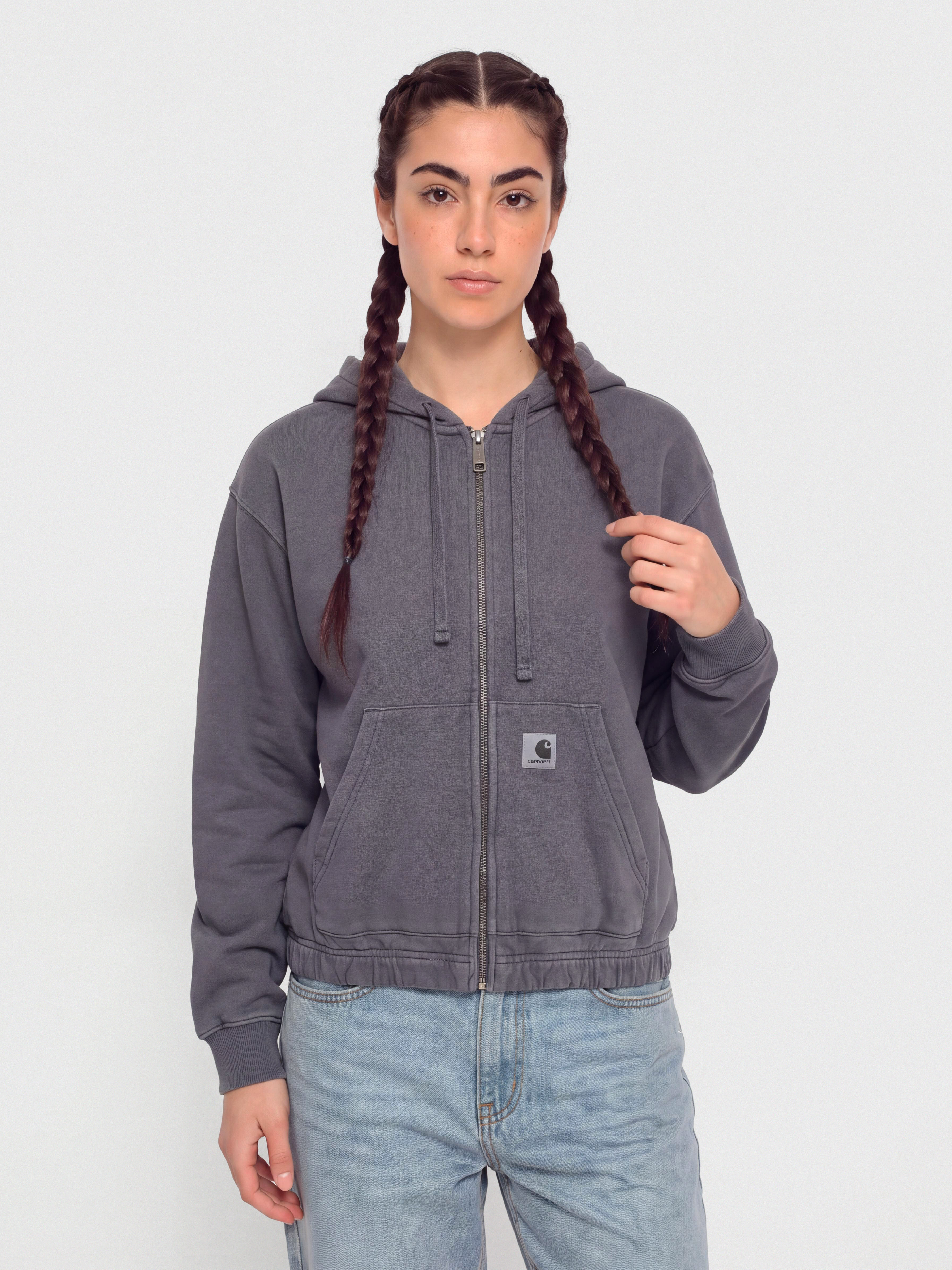 Hanorac cu glugă Carhartt WIP Hoggard ZHD Wmn (shady purple)