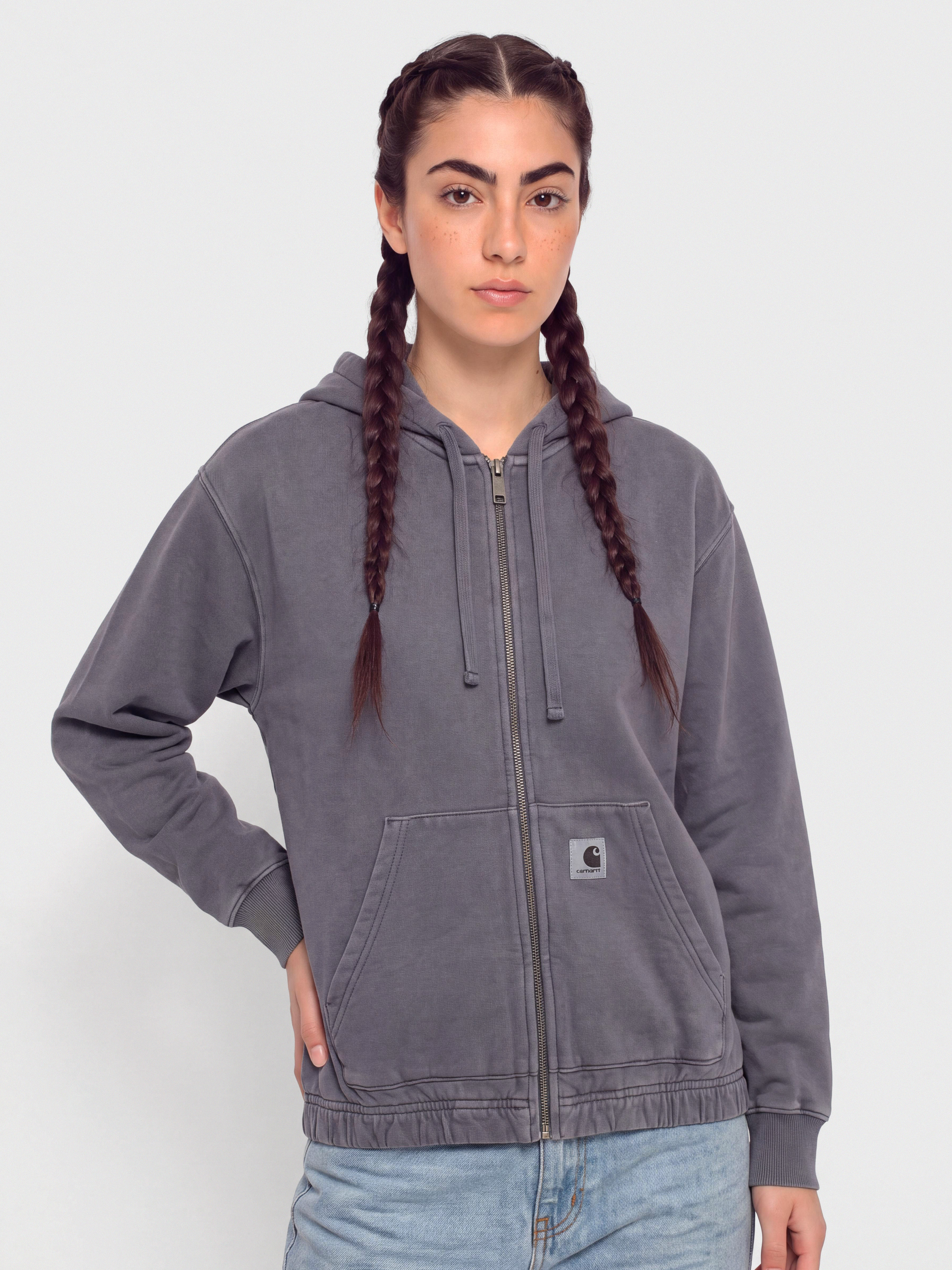 Hanorac cu glugă Carhartt WIP Hoggard ZHD Wmn (shady purple)
