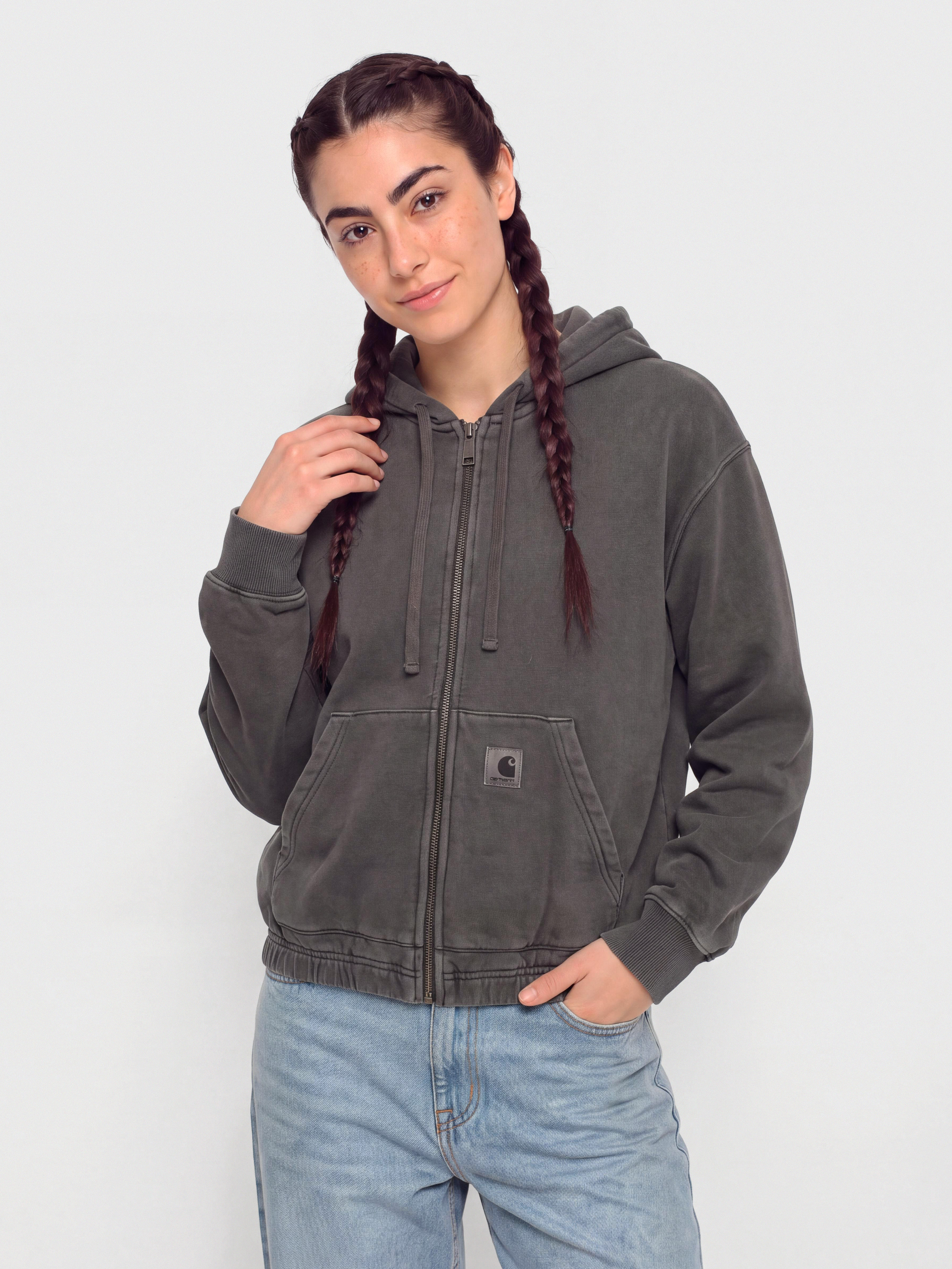 Hanorac cu glugă Carhartt WIP Hoggard ZHD Wmn (black)