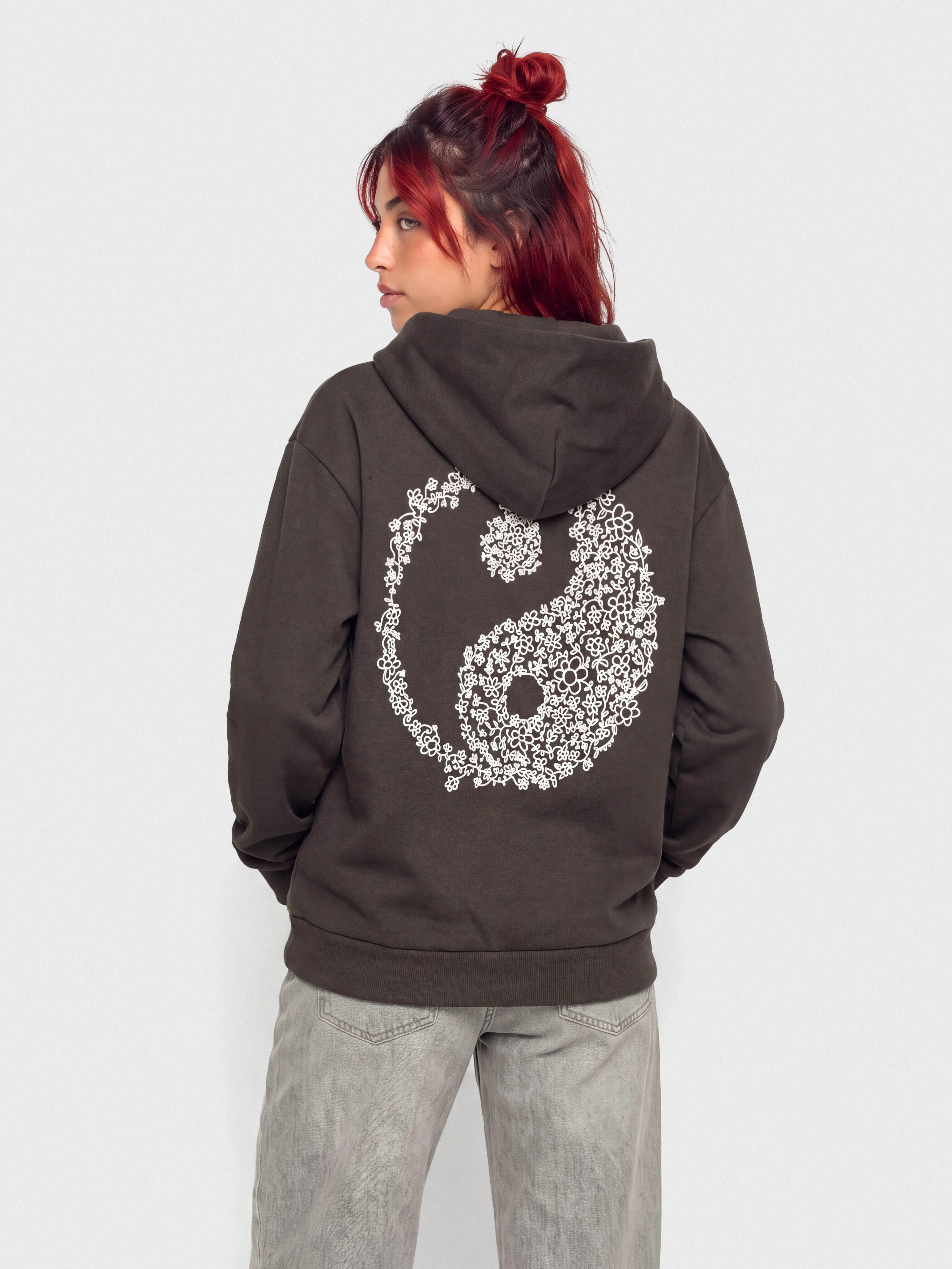 Hanorac cu glugă Vans Yin And Yang HD Wmn (faded black)