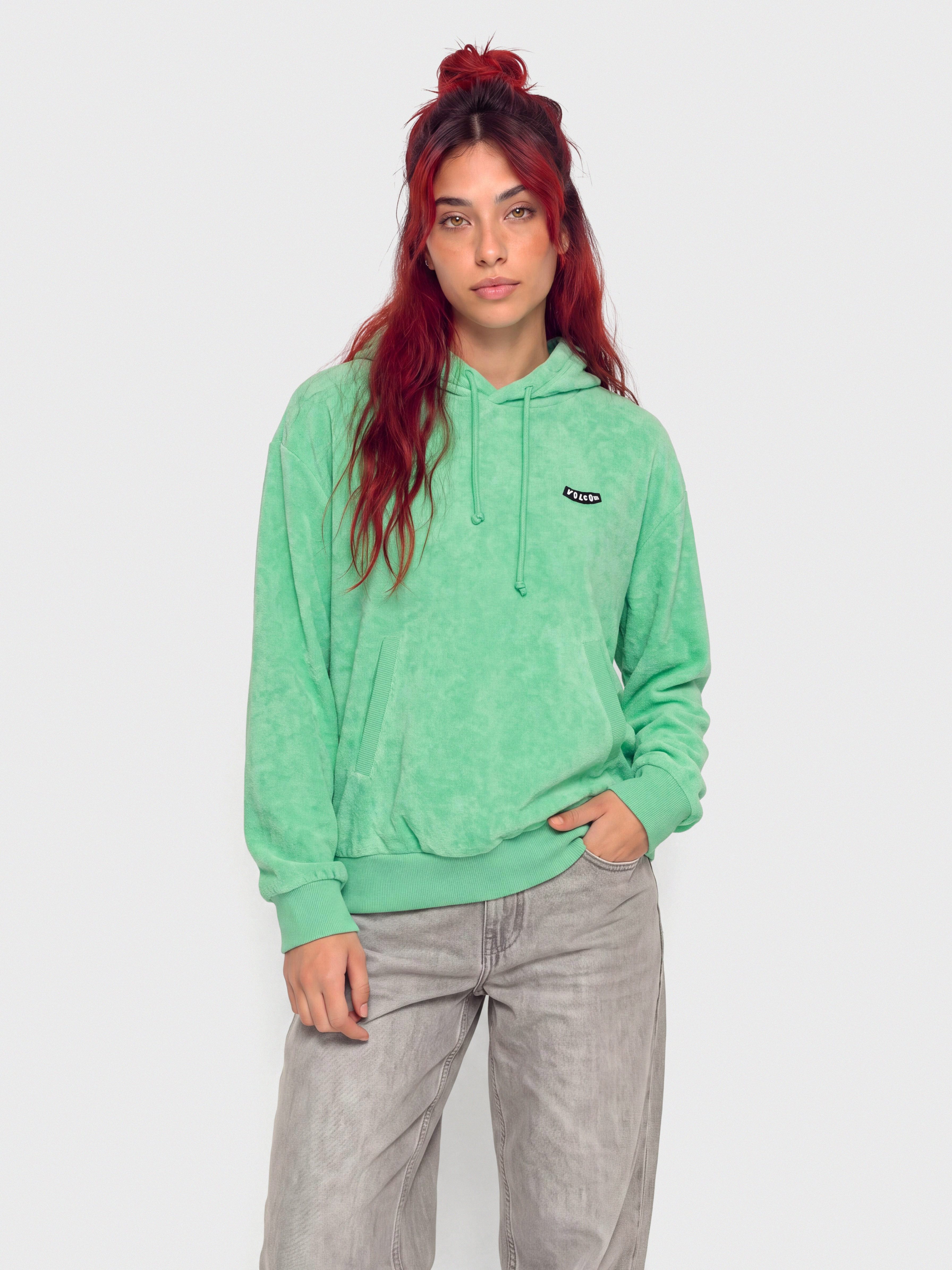 Hanorac cu glugă Volcom Sweeterry HD Wmn (jade)
