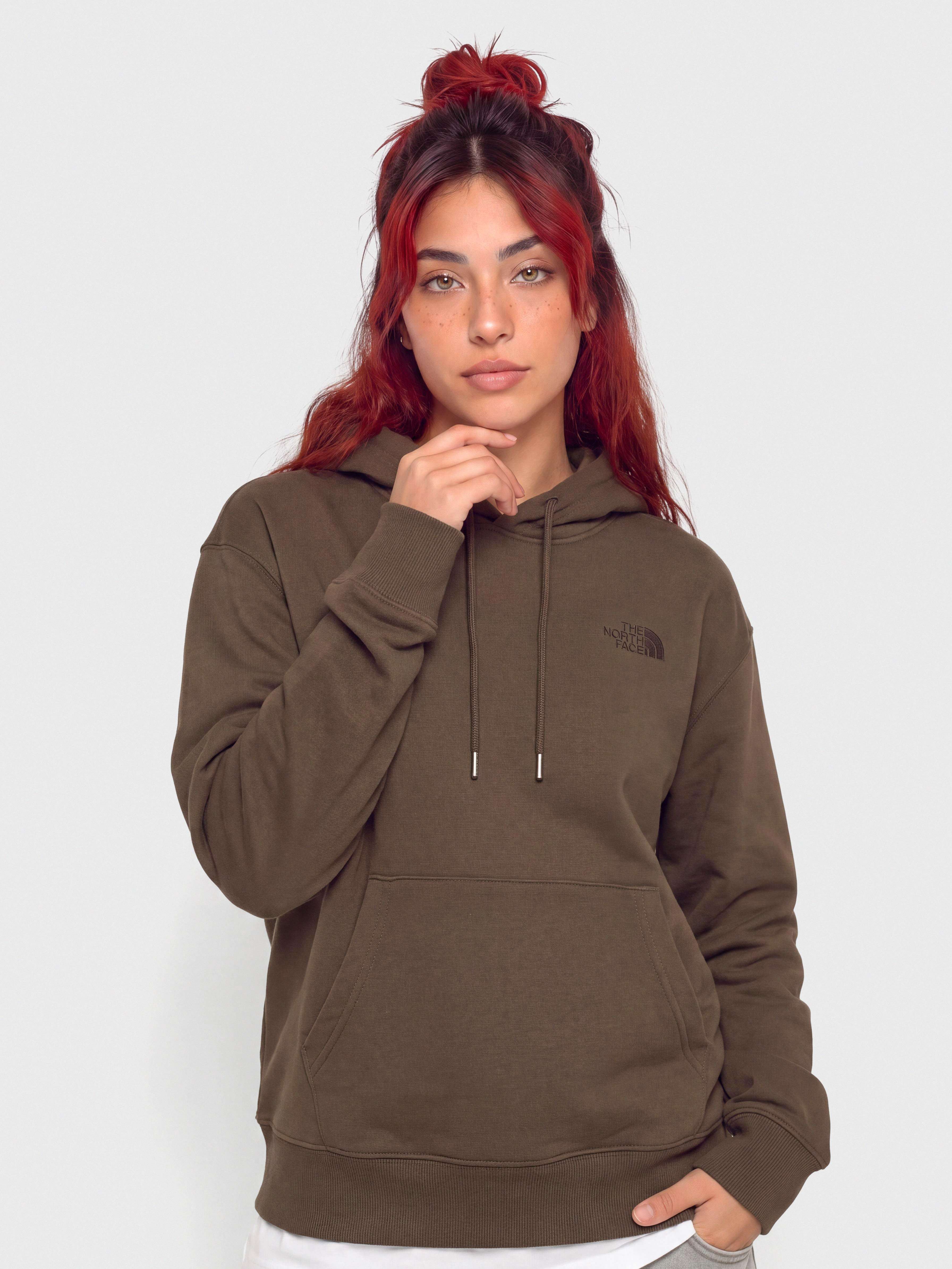 Hanorac cu glugă The North Face Essential Simple Dome Boxy HD Wmn