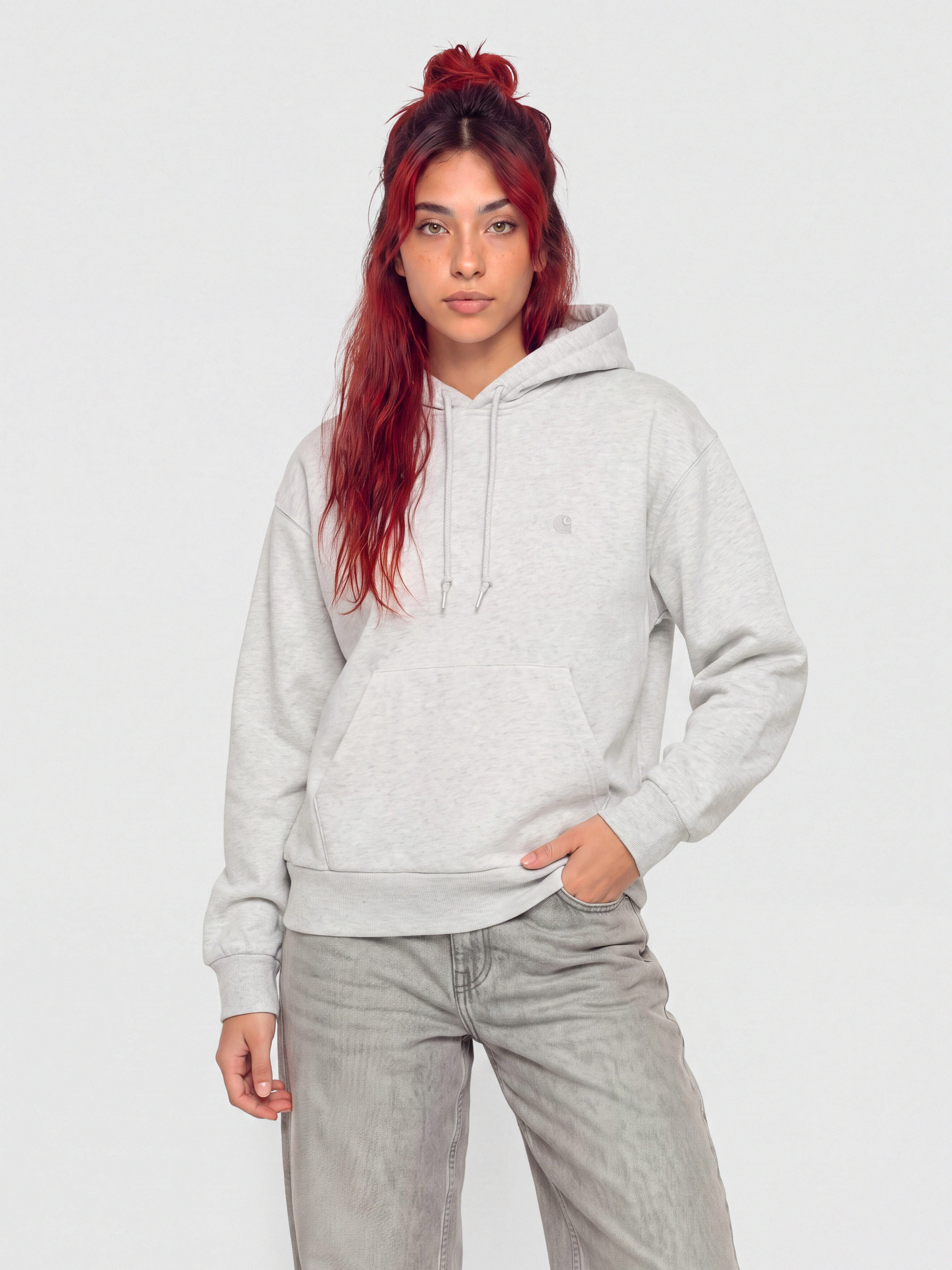Hanorac cu glugă Carhartt WIP Casey HD Wmn (ash heather/silver)