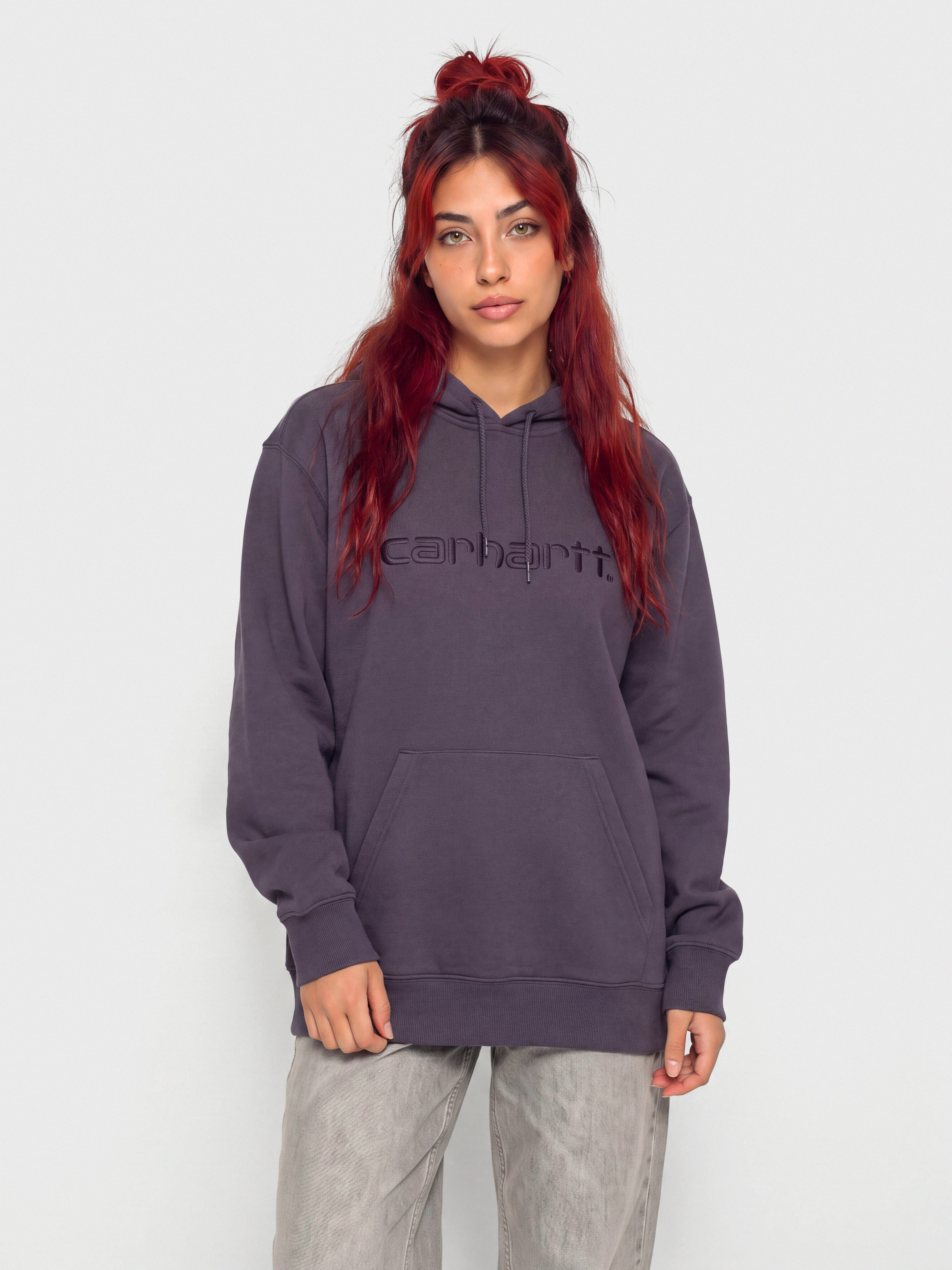 Hanorac cu glugă Carhartt WIP Carhartt HD Wmn (shady purple/dark navy)
