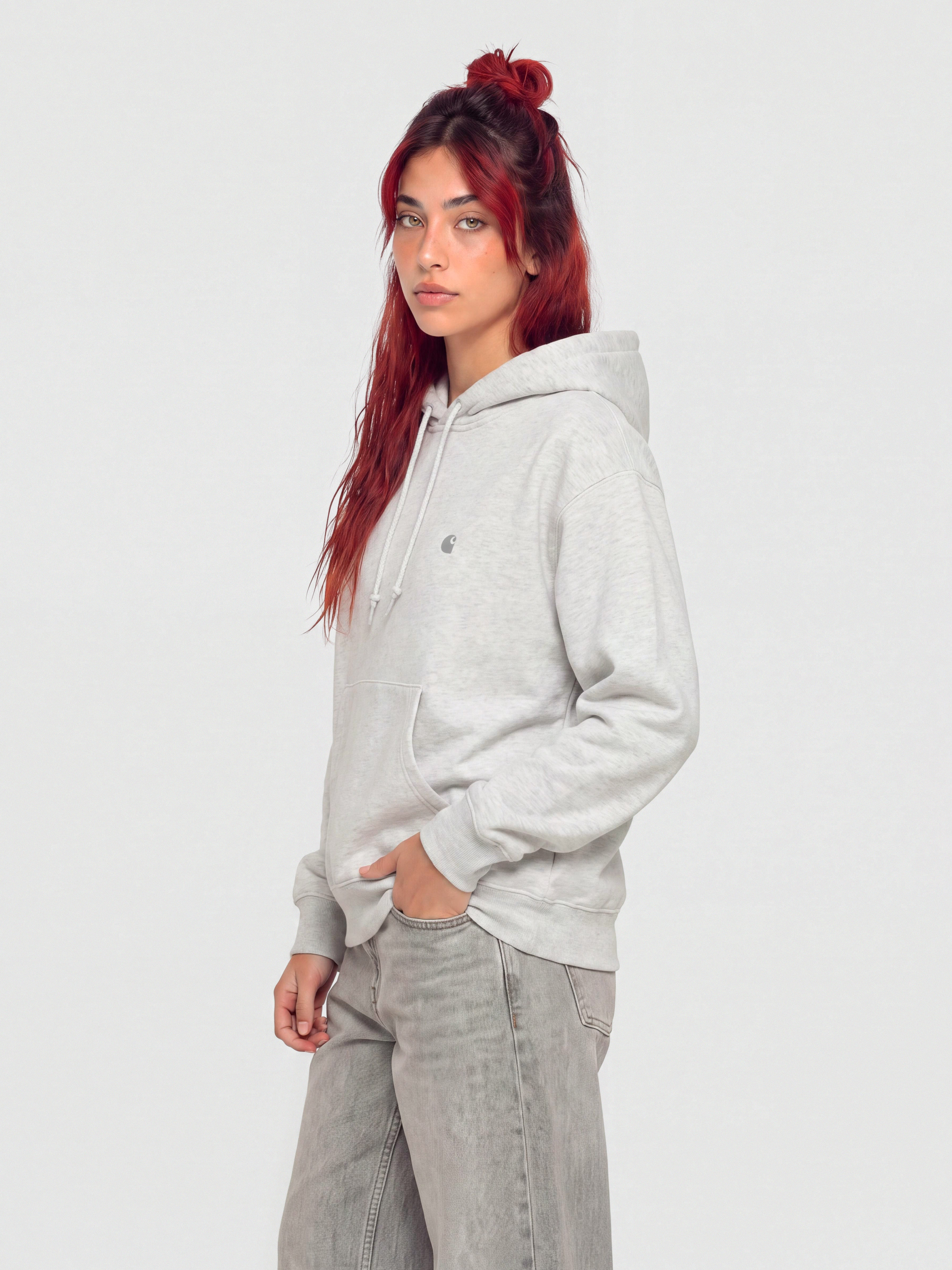 Hanorac cu glugă Carhartt WIP Casey HD Wmn (ash heather/silver)