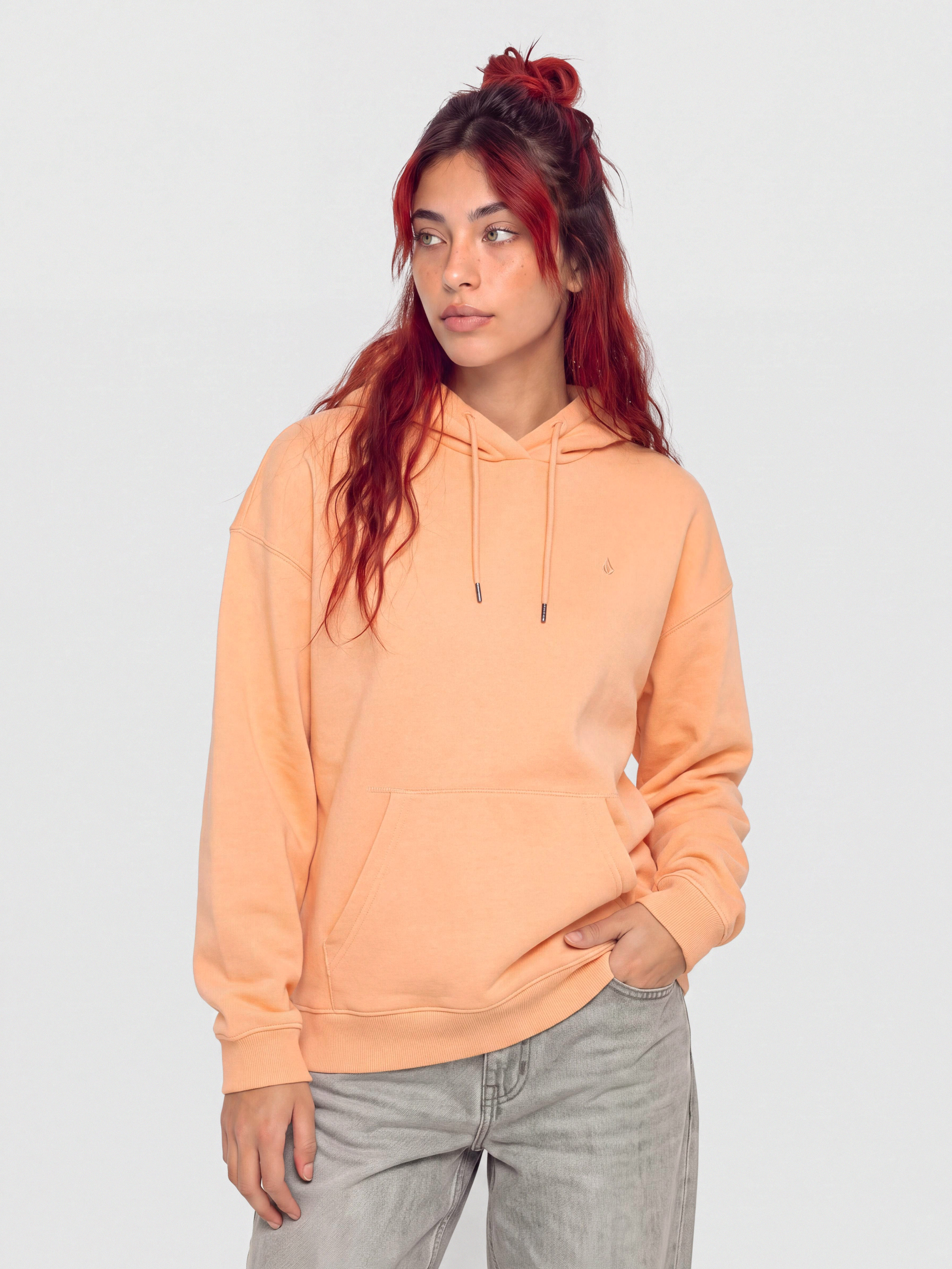 Hanorac cu glugă Volcom Stone Heart Up HD Wmn (pale peach)