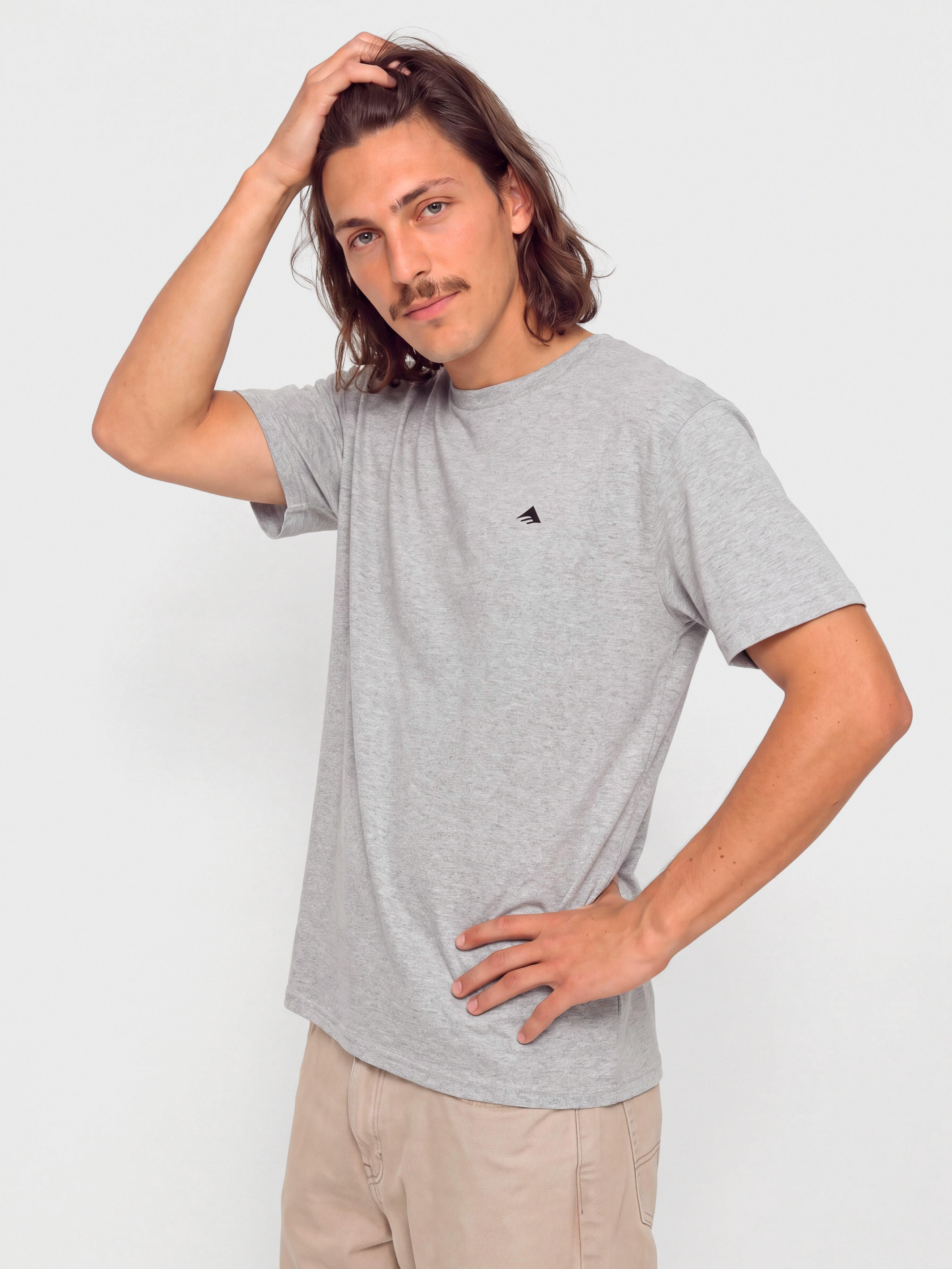 Tricou Emerica Justified Triangle (grey/heather)