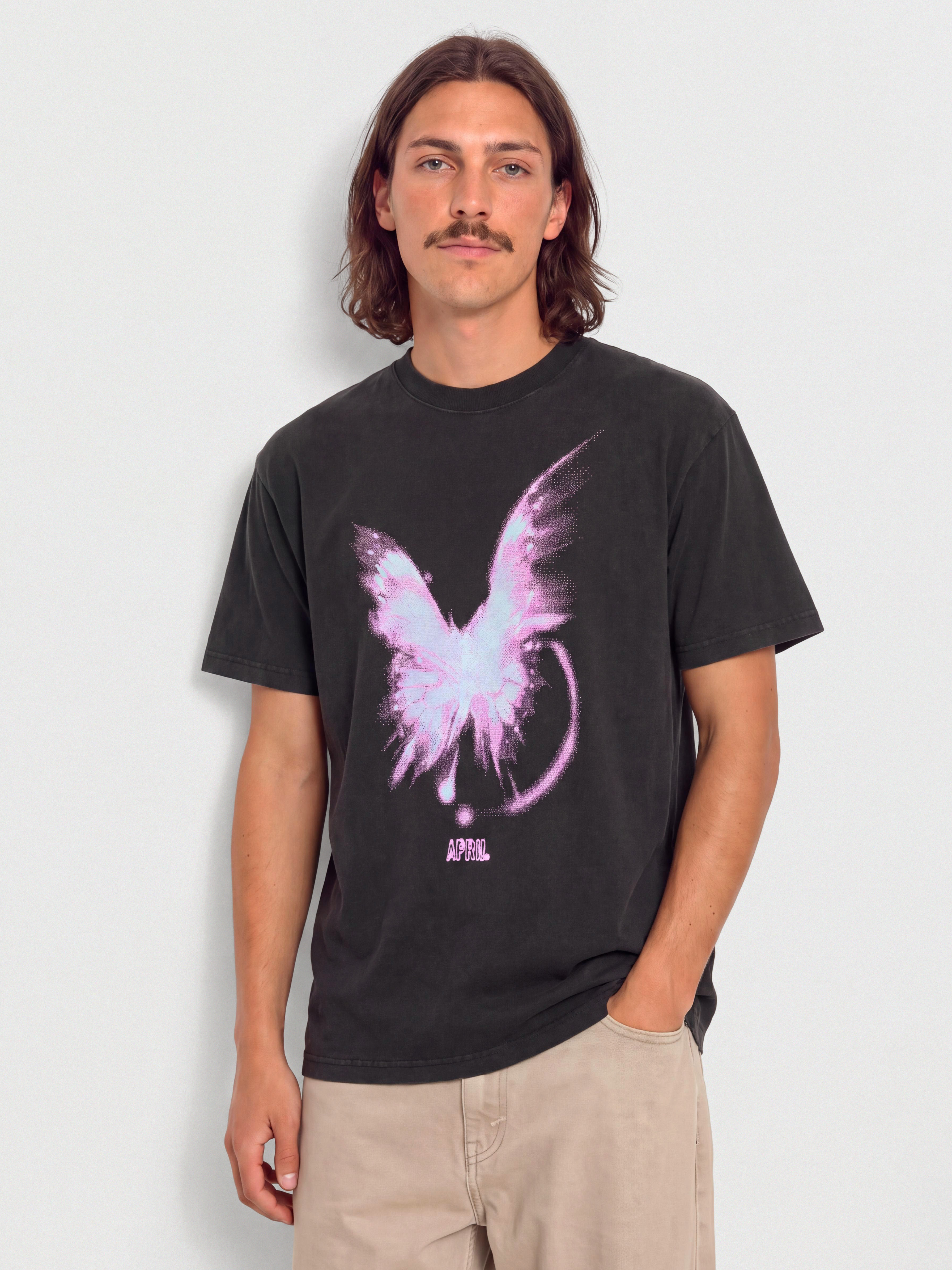 Tricou April Skateboards Bright (vintage black)