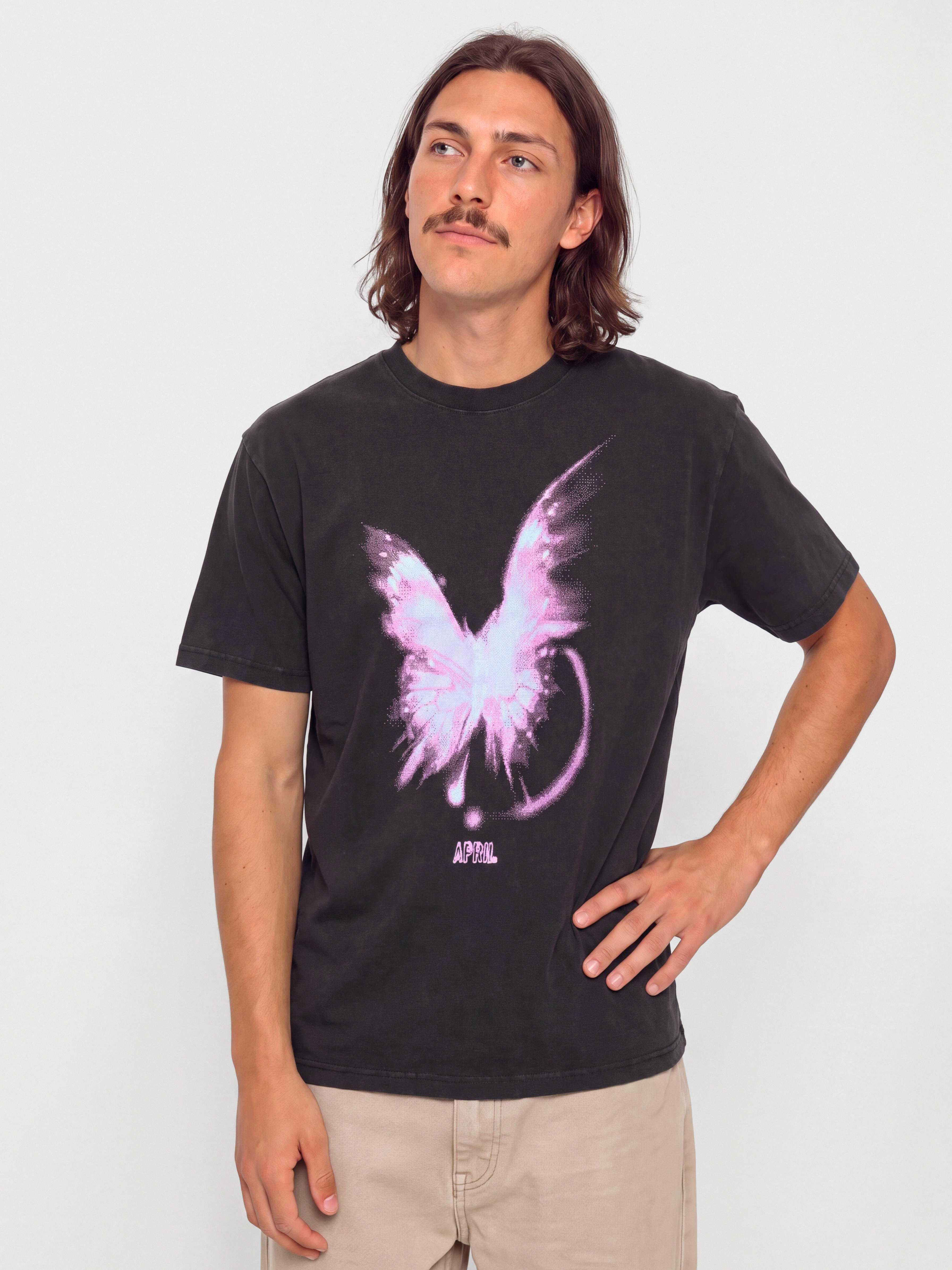 Tricou April Skateboards Bright (vintage black)