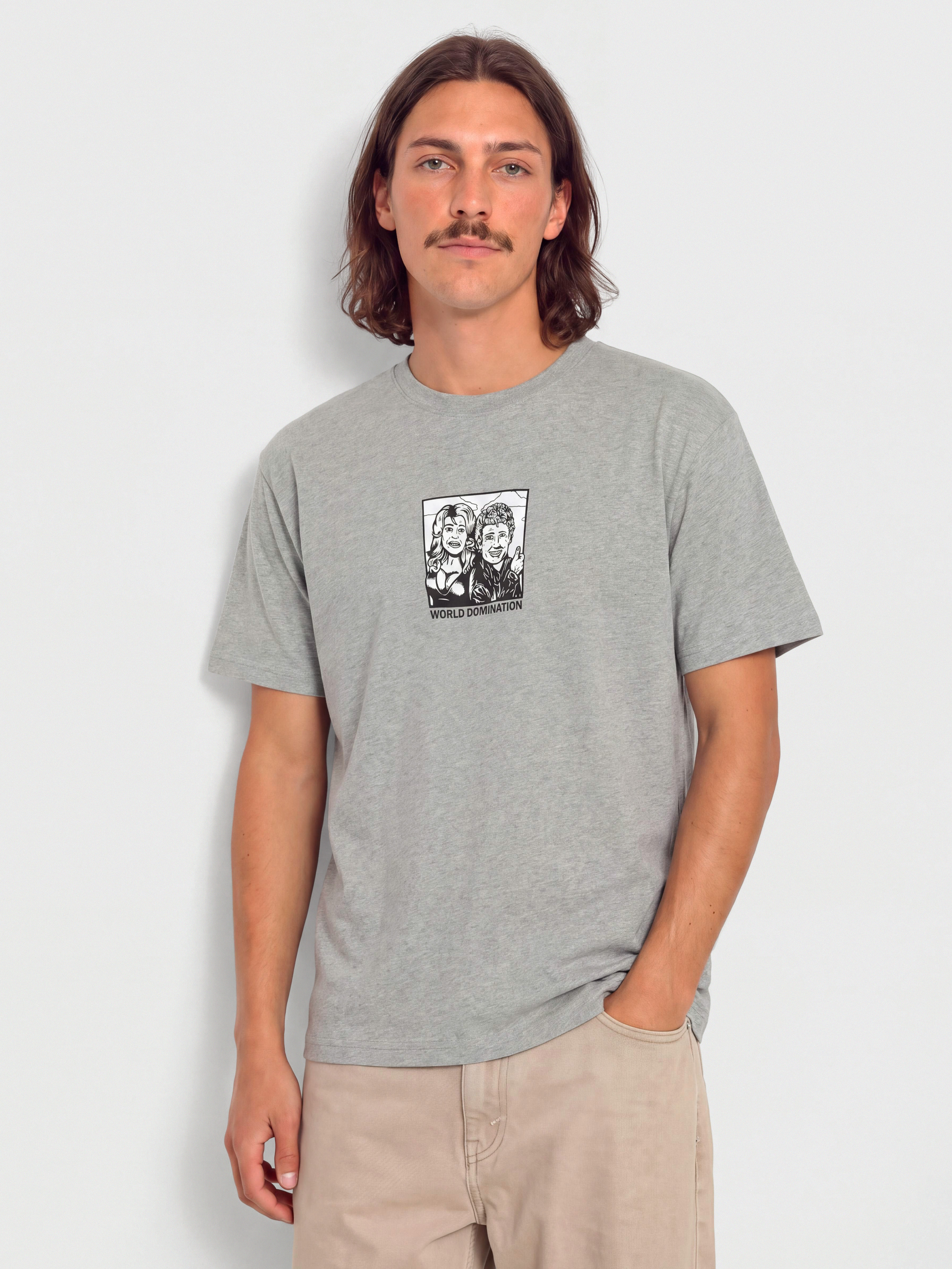 Tricou Polar Skate World Domination (heather grey)