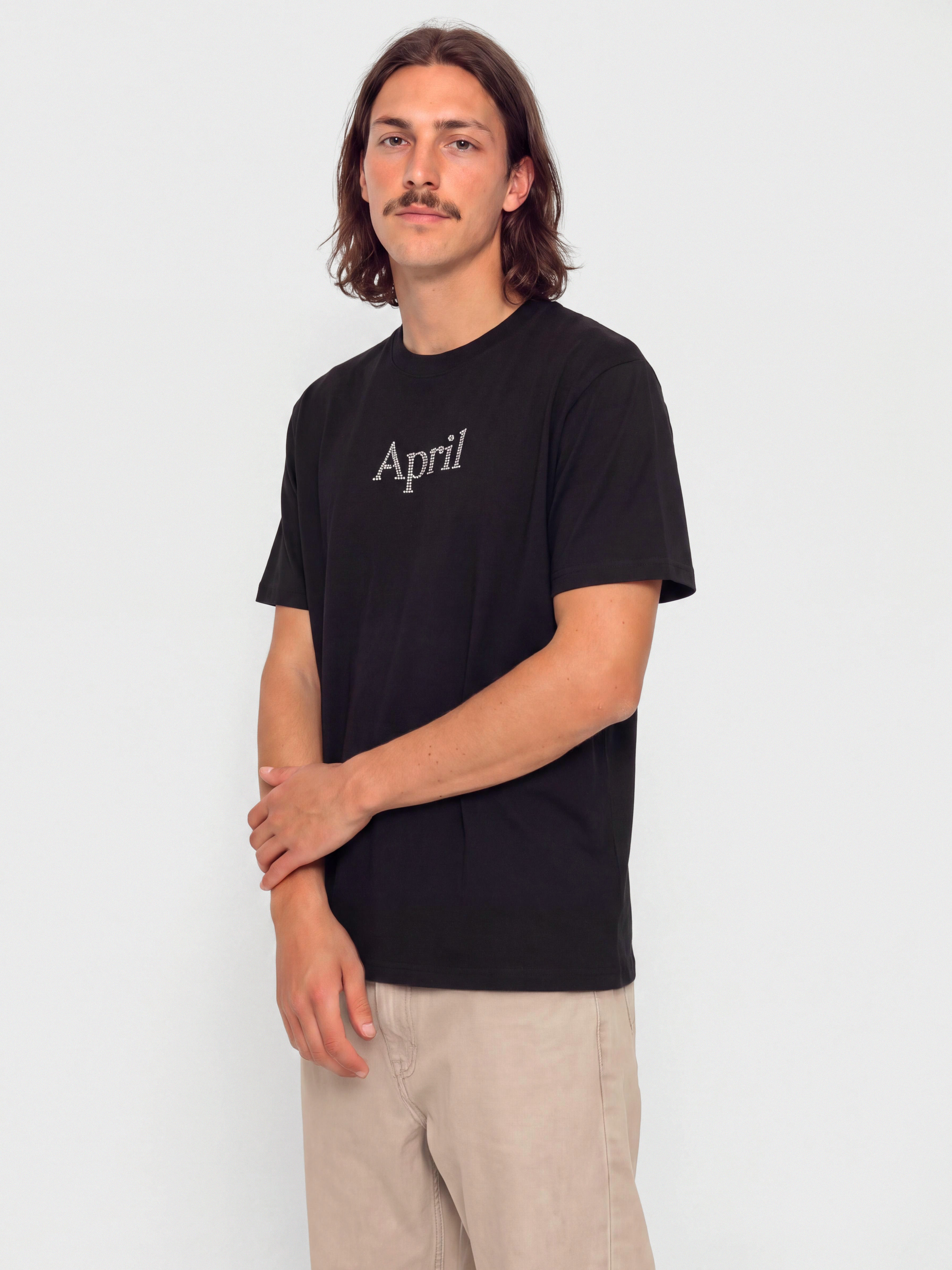 Tricou April Skateboards Rhinestone (black)