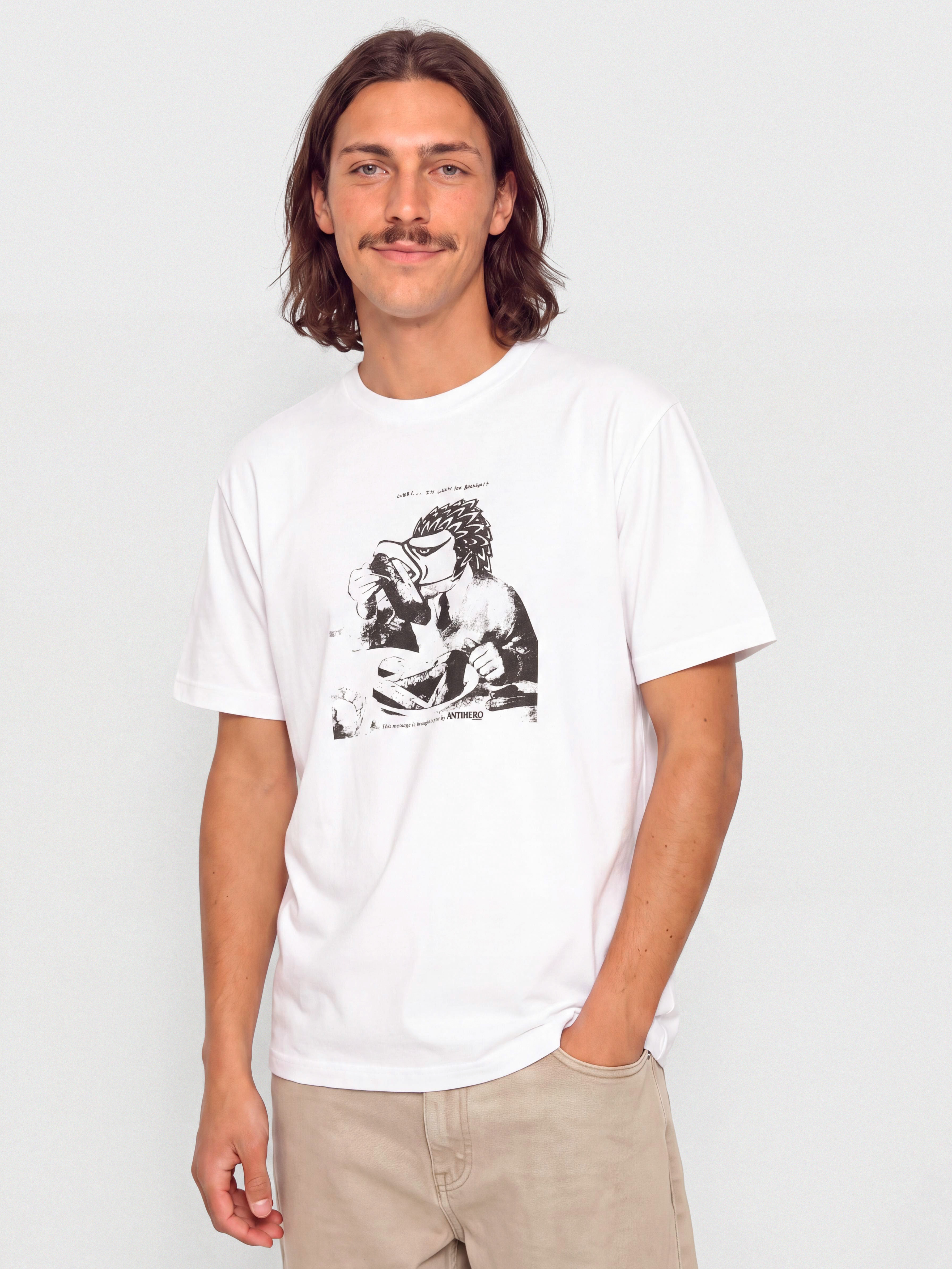 Tricou Antihero Tasty Curbs (white w/black tonal print)