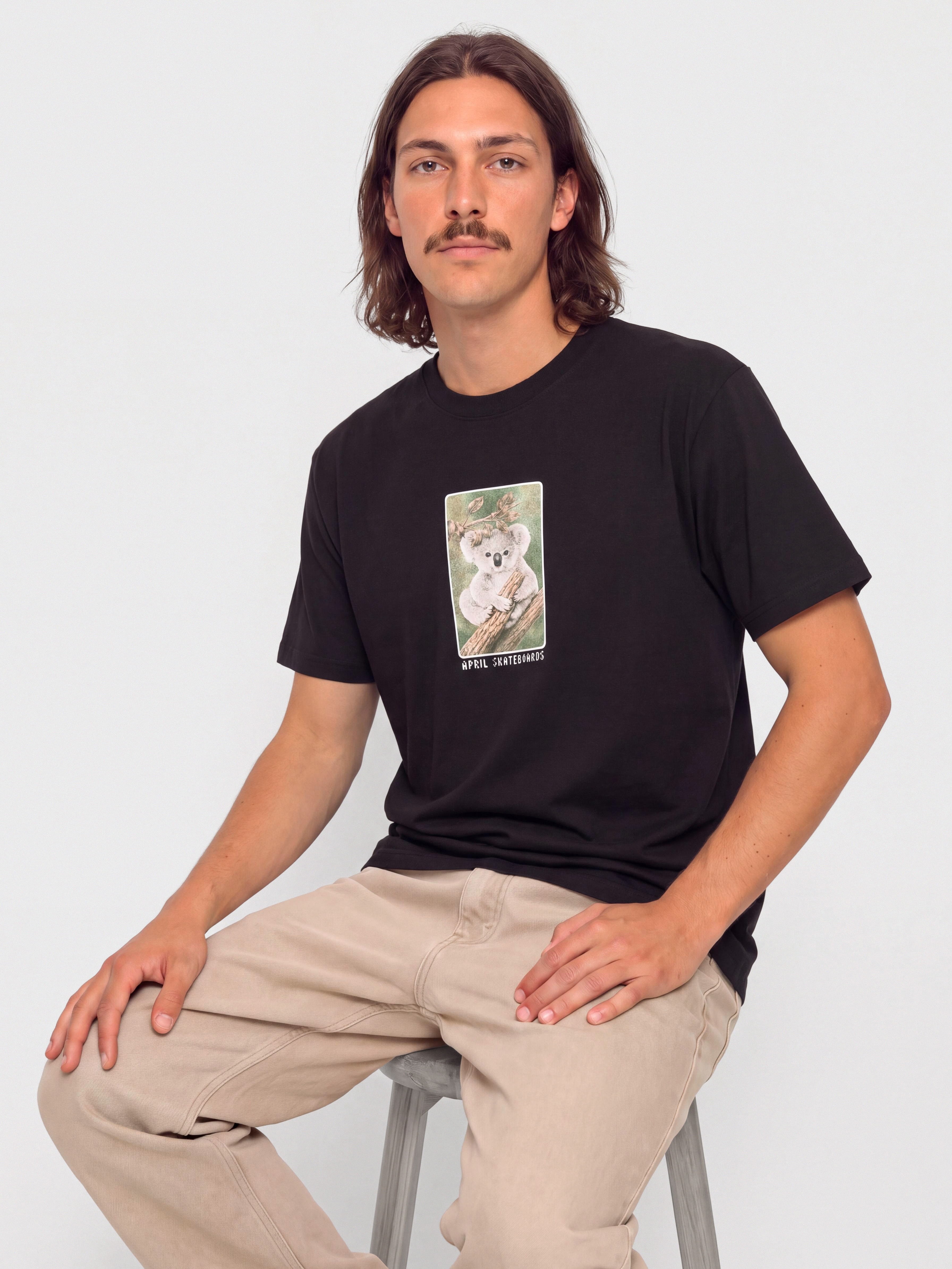 Tricou April Skateboards Marsupial (black)
