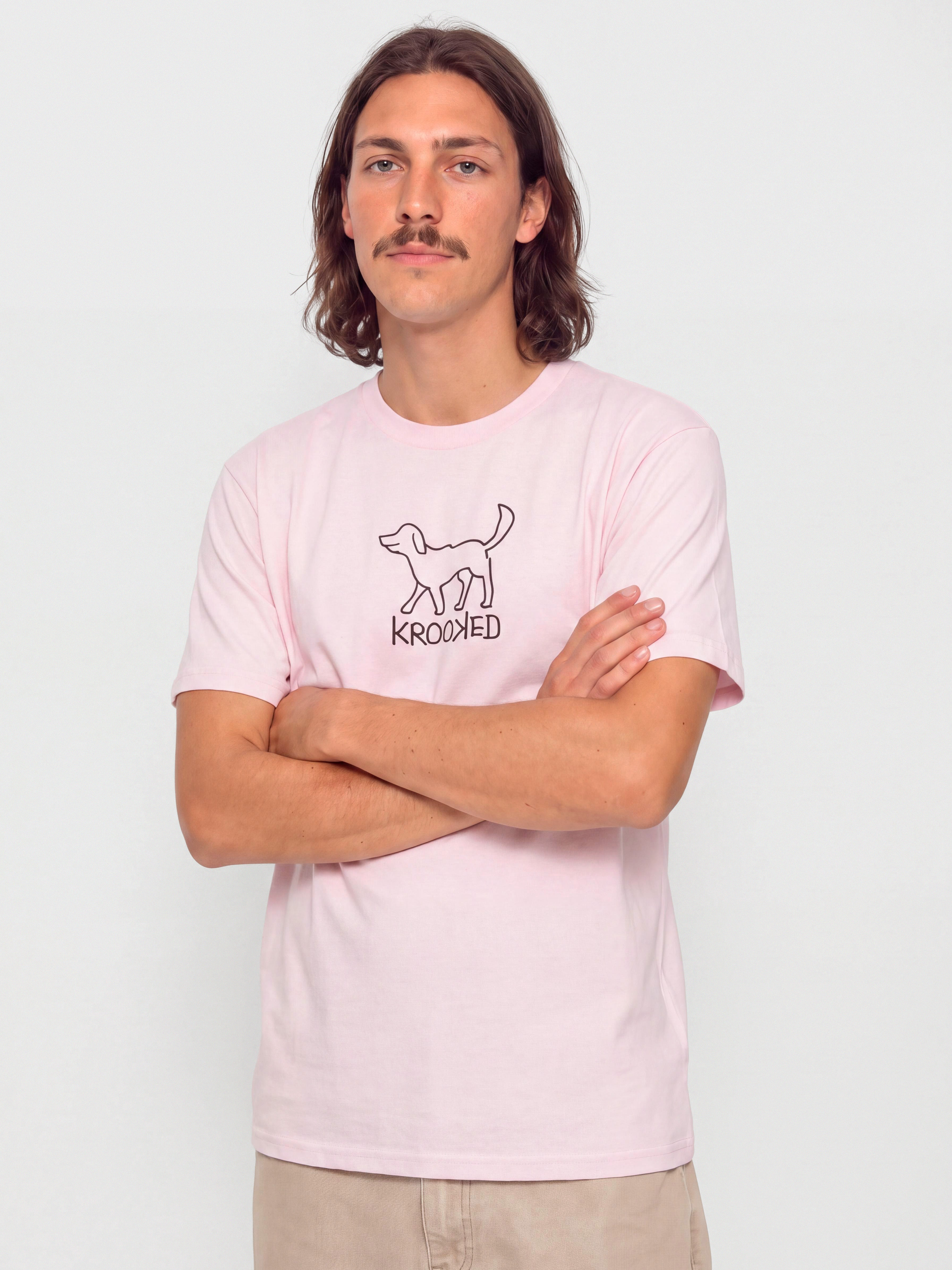 Tricou Krooked El Perro (pink w/black print)