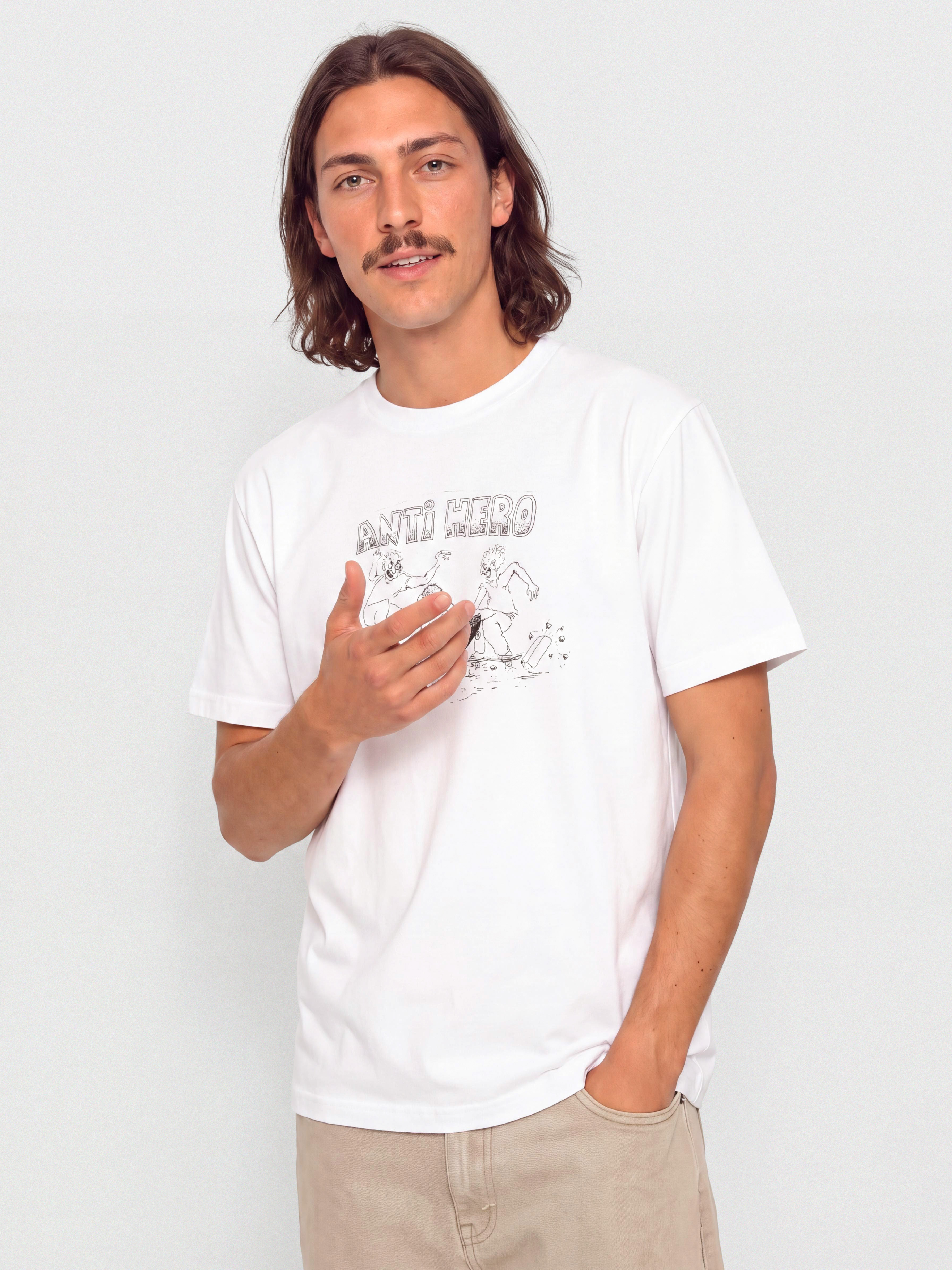 Tricou Antihero Curb Pit (white w/black print)