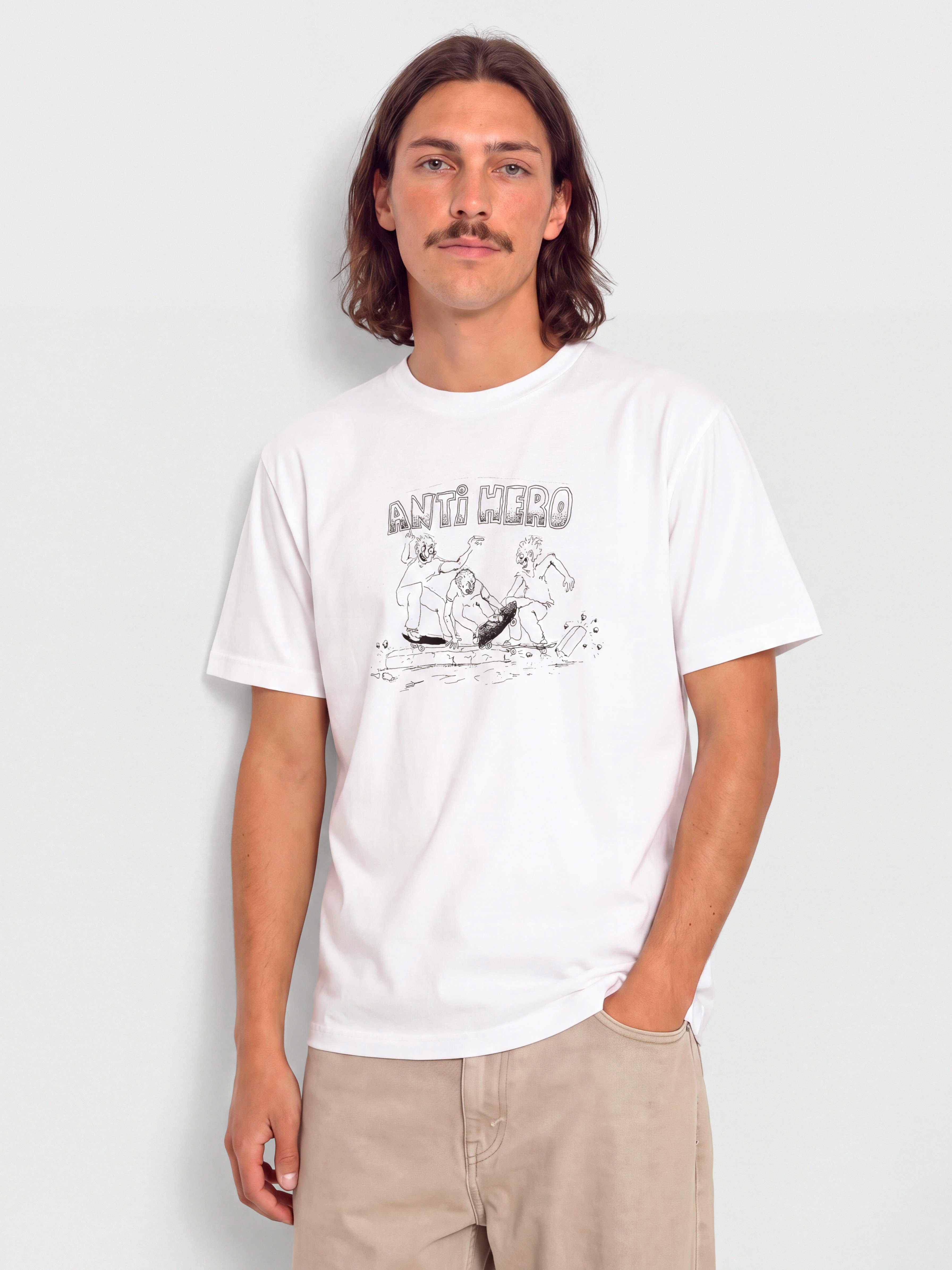 Tricou Antihero Curb Pit (white w/black print)