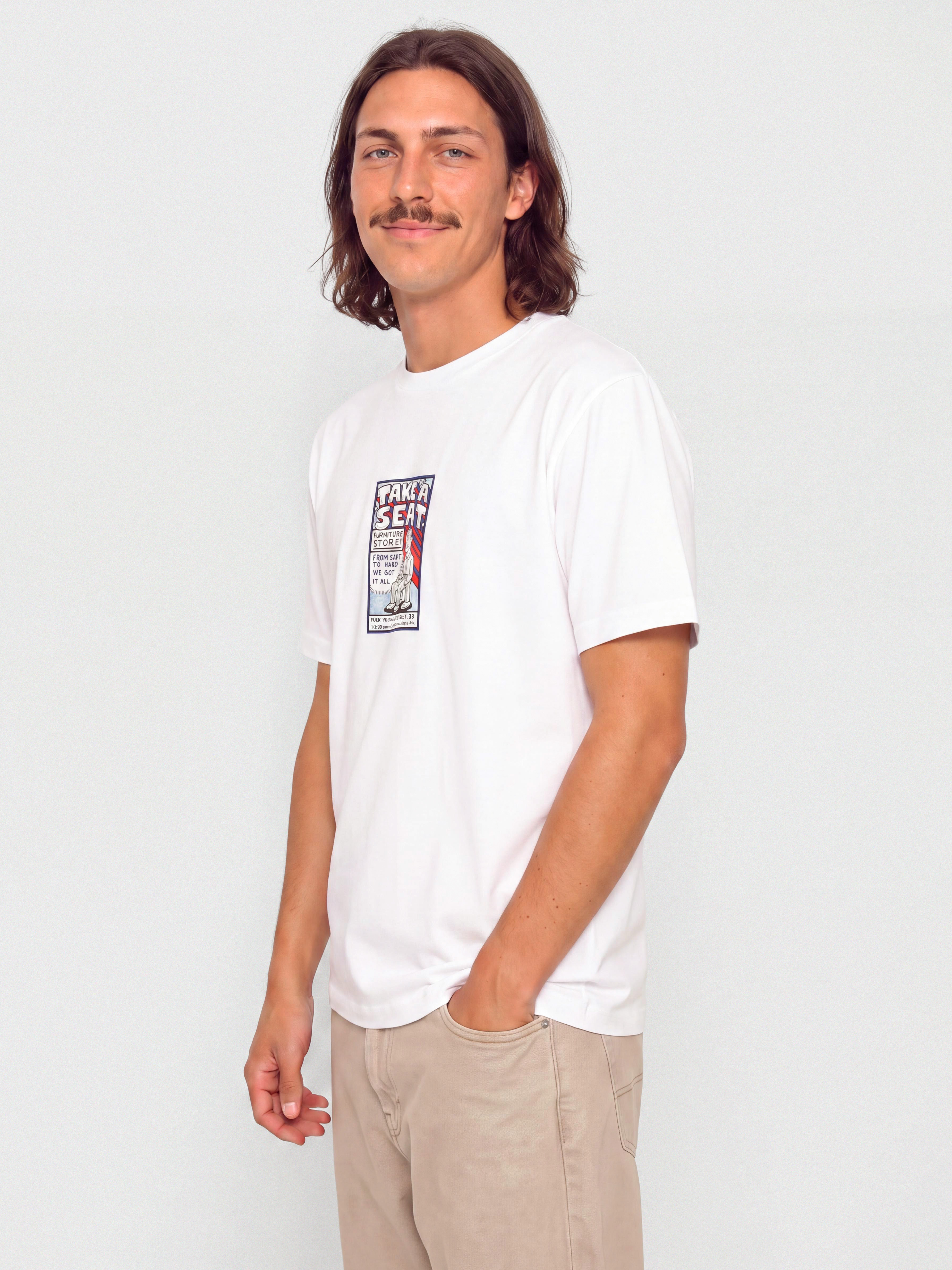 Tricou Polar Skate Take A Seat (white)
