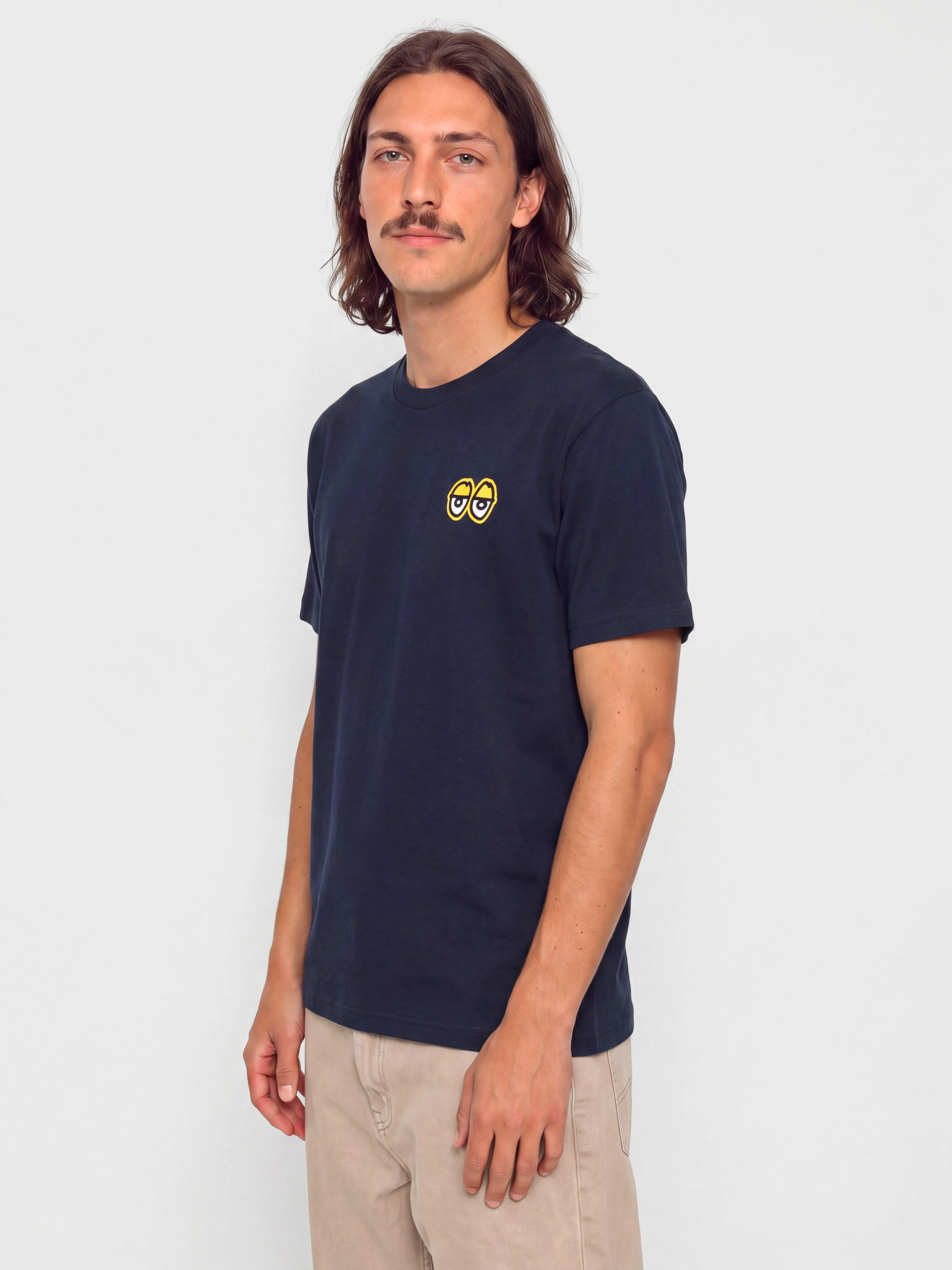 Tricou Krooked New Tricks (true navy w/yellow black & white prints)