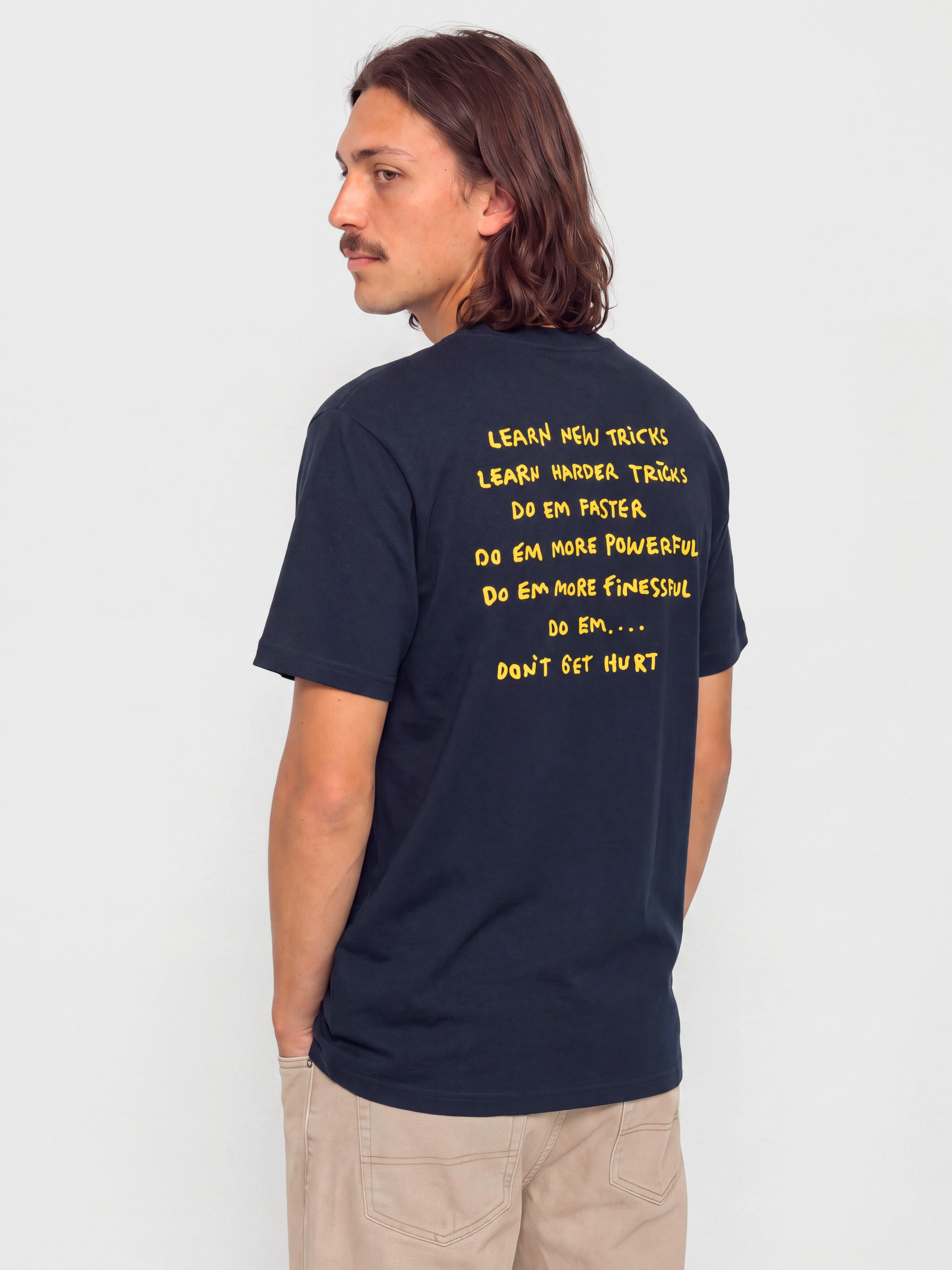 Tricou Krooked New Tricks (true navy w/yellow black & white prints)