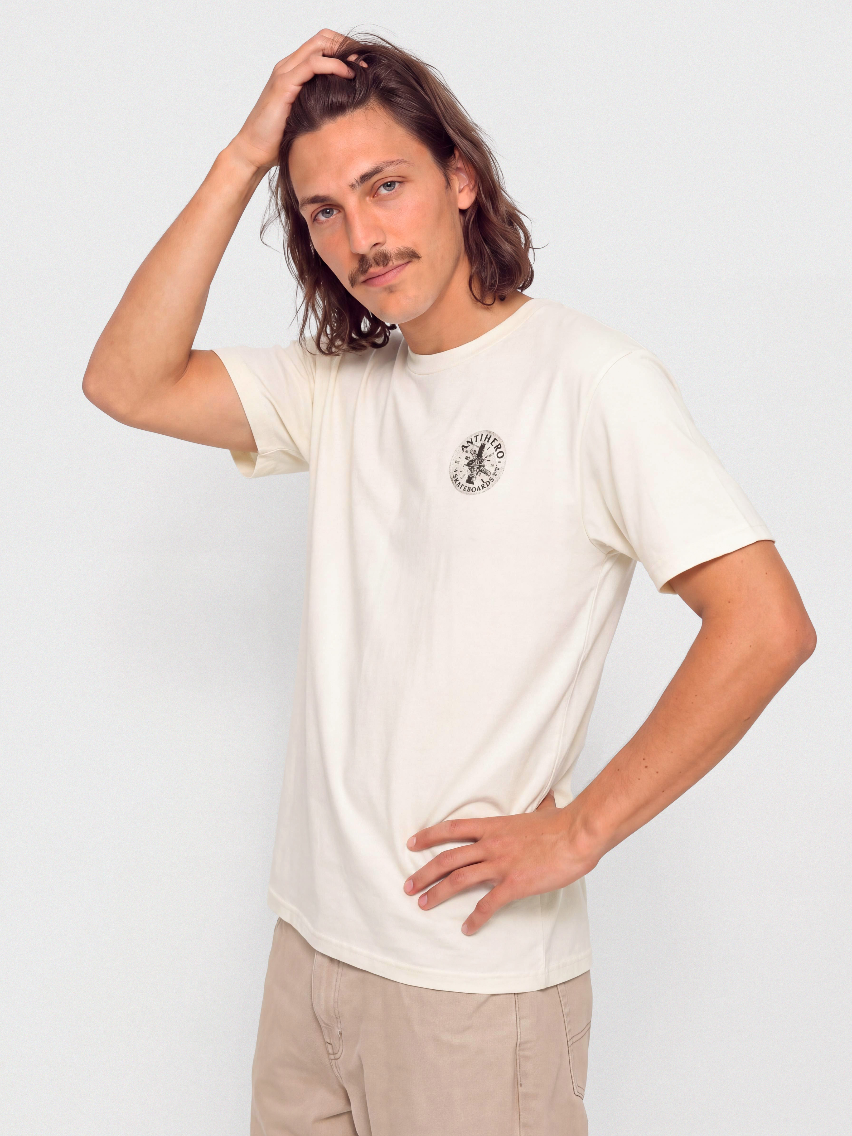 Tricou Antihero Engineering (heather cream w/black prints)