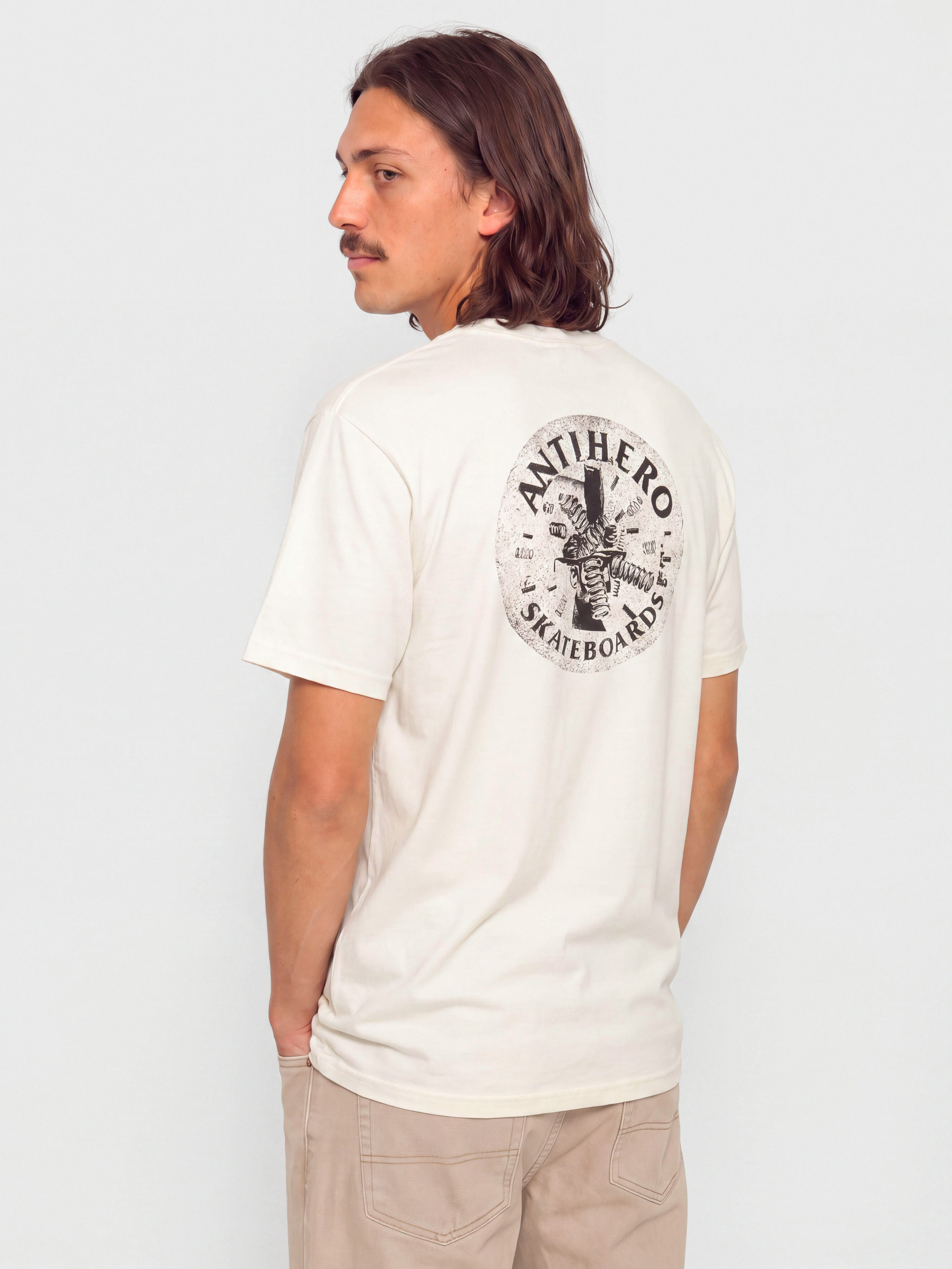 Tricou Antihero Engineering (heather cream w/black prints)